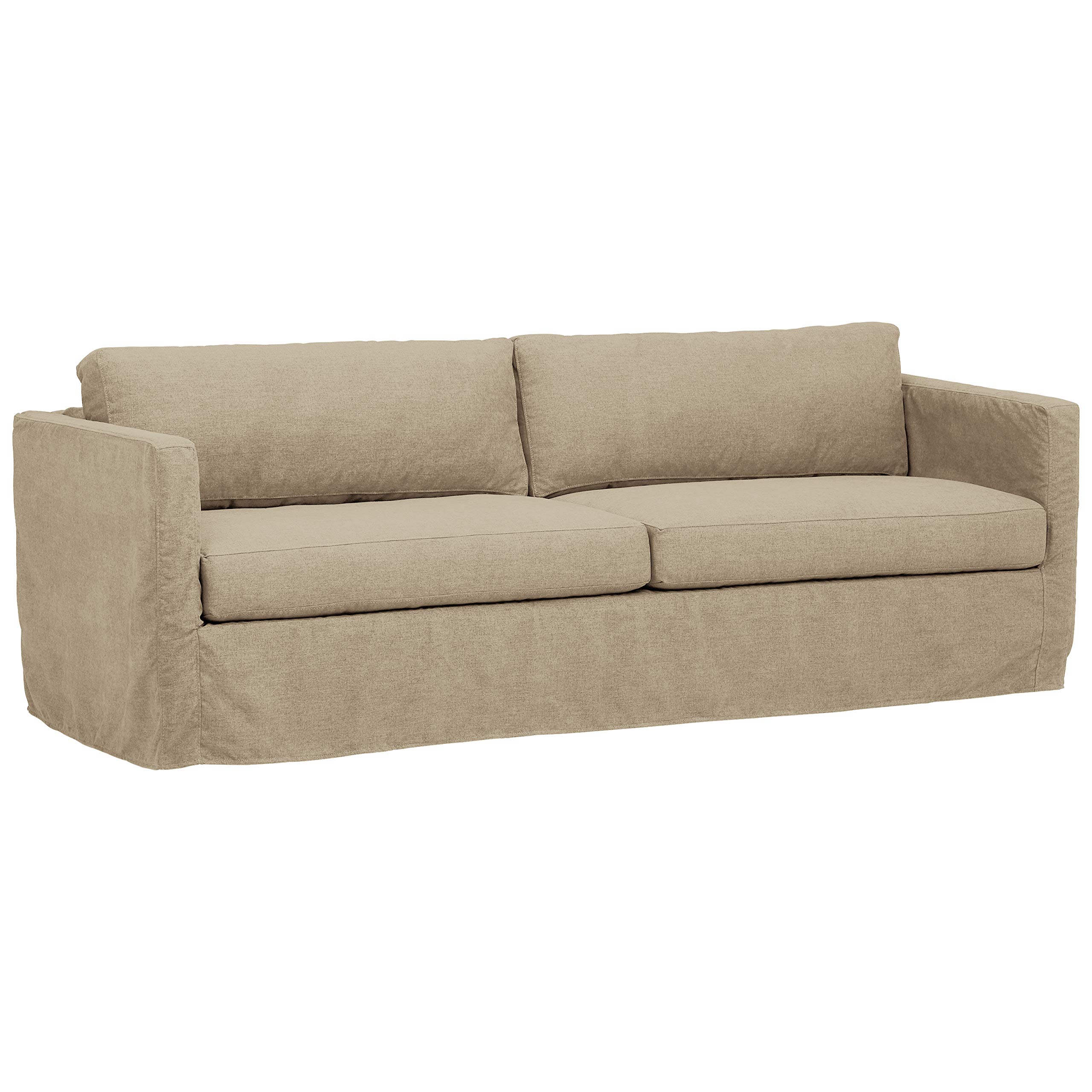 Amazon Brand – Stone & Beam Andover Slipcover Sofa Couch, 90"W, Dove Fabric