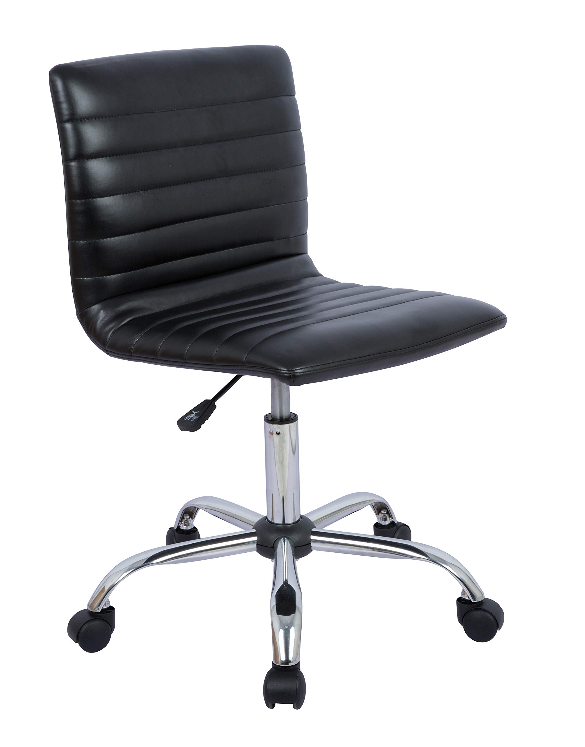 AmazonBasics Modern, Low-Back, Adjustable, Swivel, Armless Office Task Desk Chair with Casters, Black
