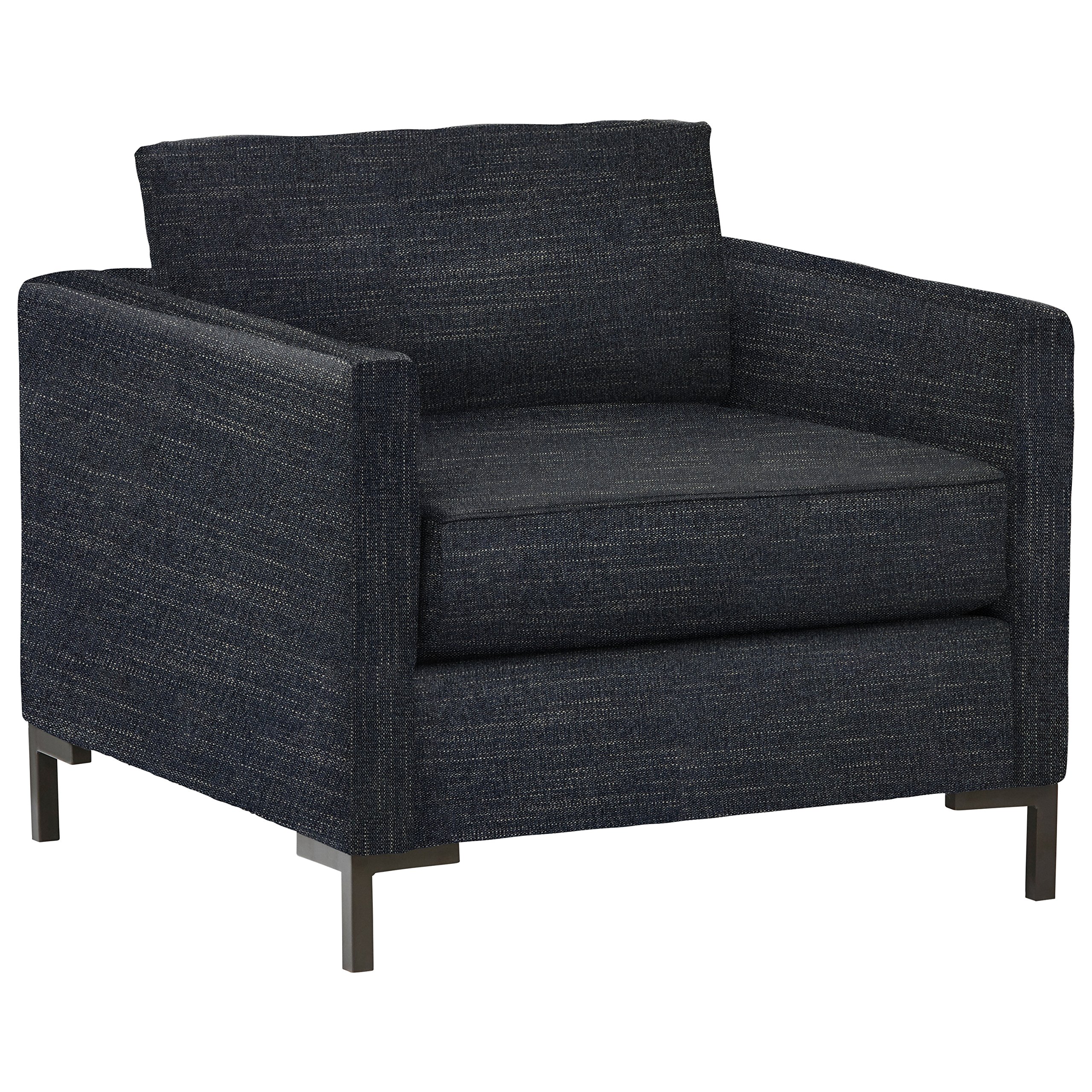 Amazon Brand – Rivet Edgewest Low Back Modern Accent Chair, 34"W, Eclipse Blue
