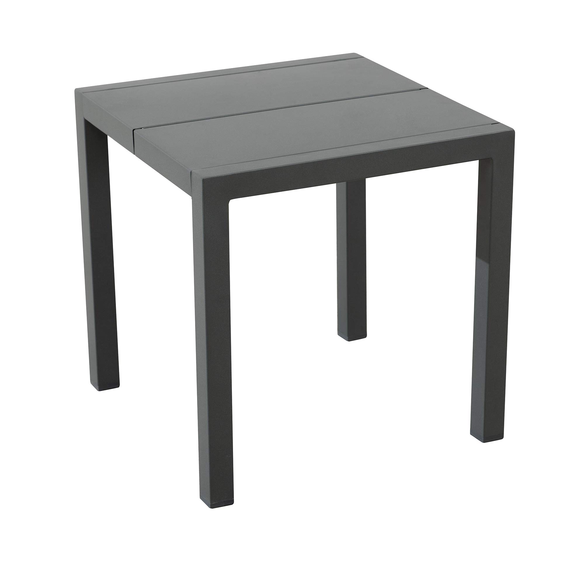 Amazon Brand - Ravenna Home Archer Outdoor Patio Steel Side Table with Panel Top, 20"W, Gray