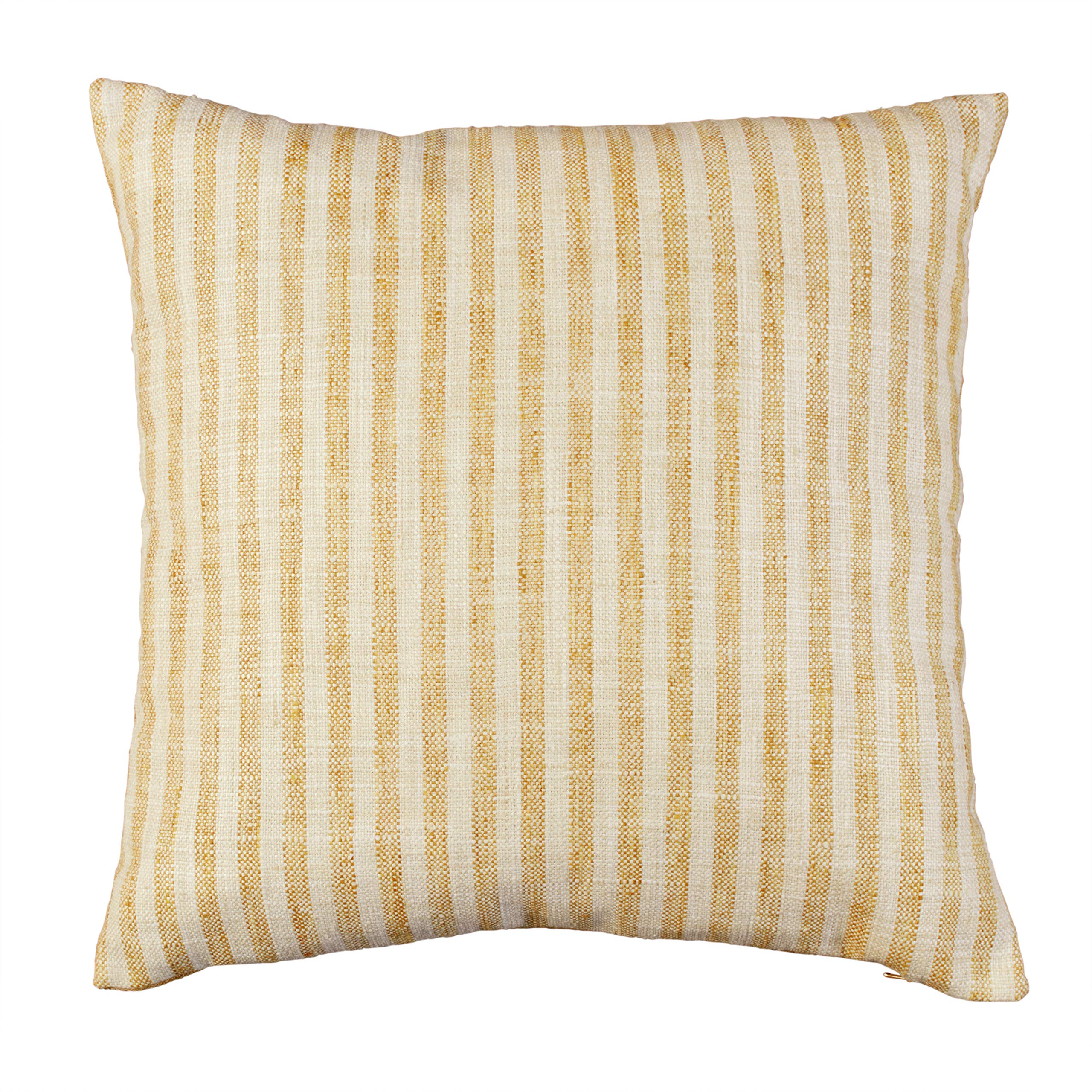 Amazon Brand – Stone & Beam Rustic Stripe Throw Pillow - 17 x 17 Inch, Sunshine
