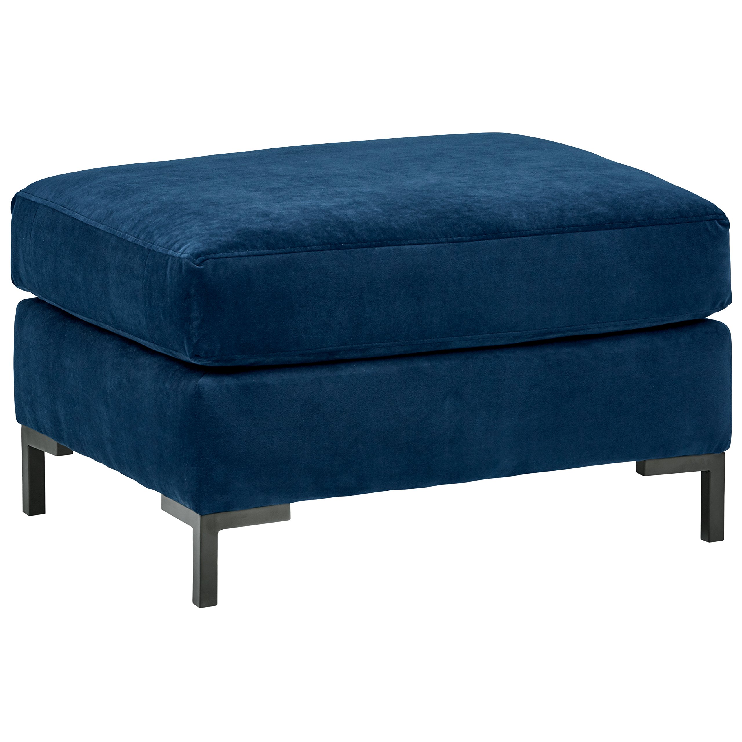 Amazon Brand – Rivet Edgewest Modern Ottoman, 32"W, Blue Ink