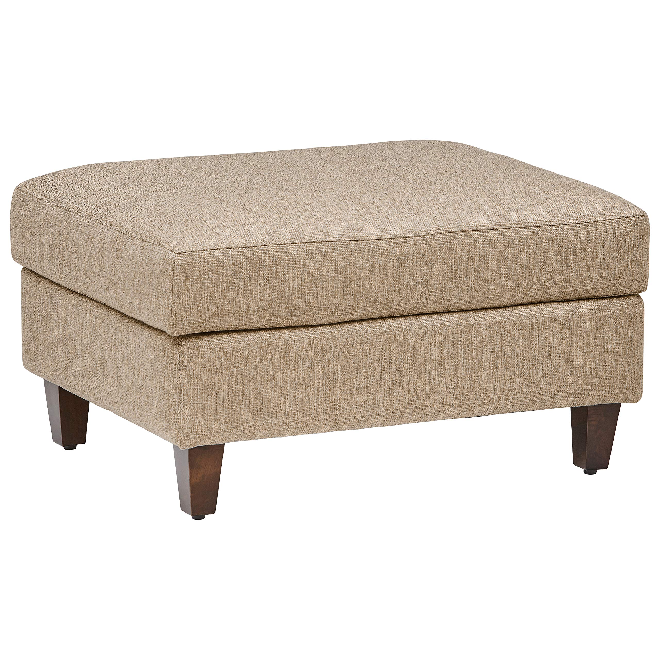 Amazon Brand – Stone & Beam Andover Modern Rectangle Ottoman, 32"W, Dark Tan