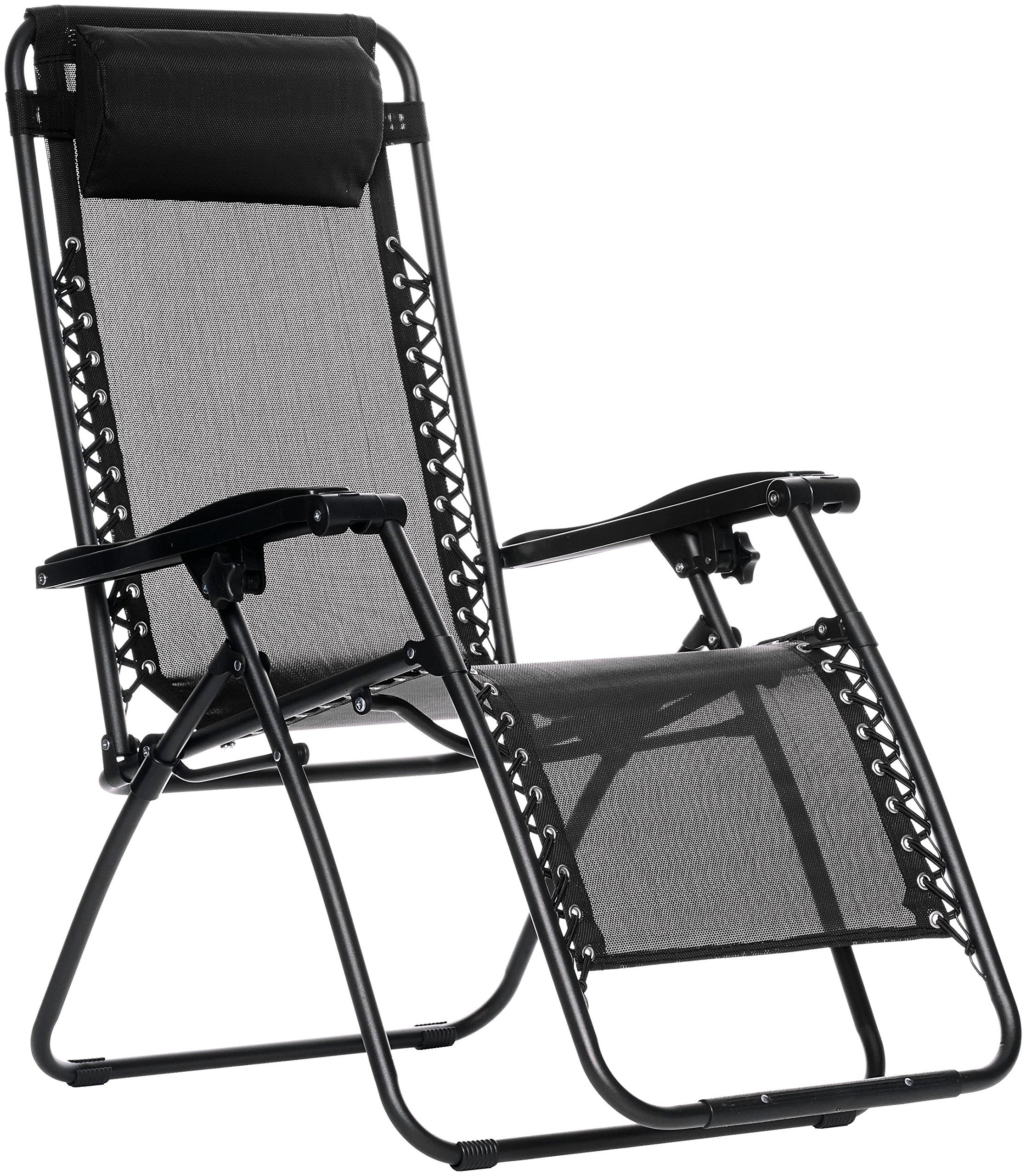 AmazonBasics Outdoor Zero Gravity Lounge Folding Chair, Black