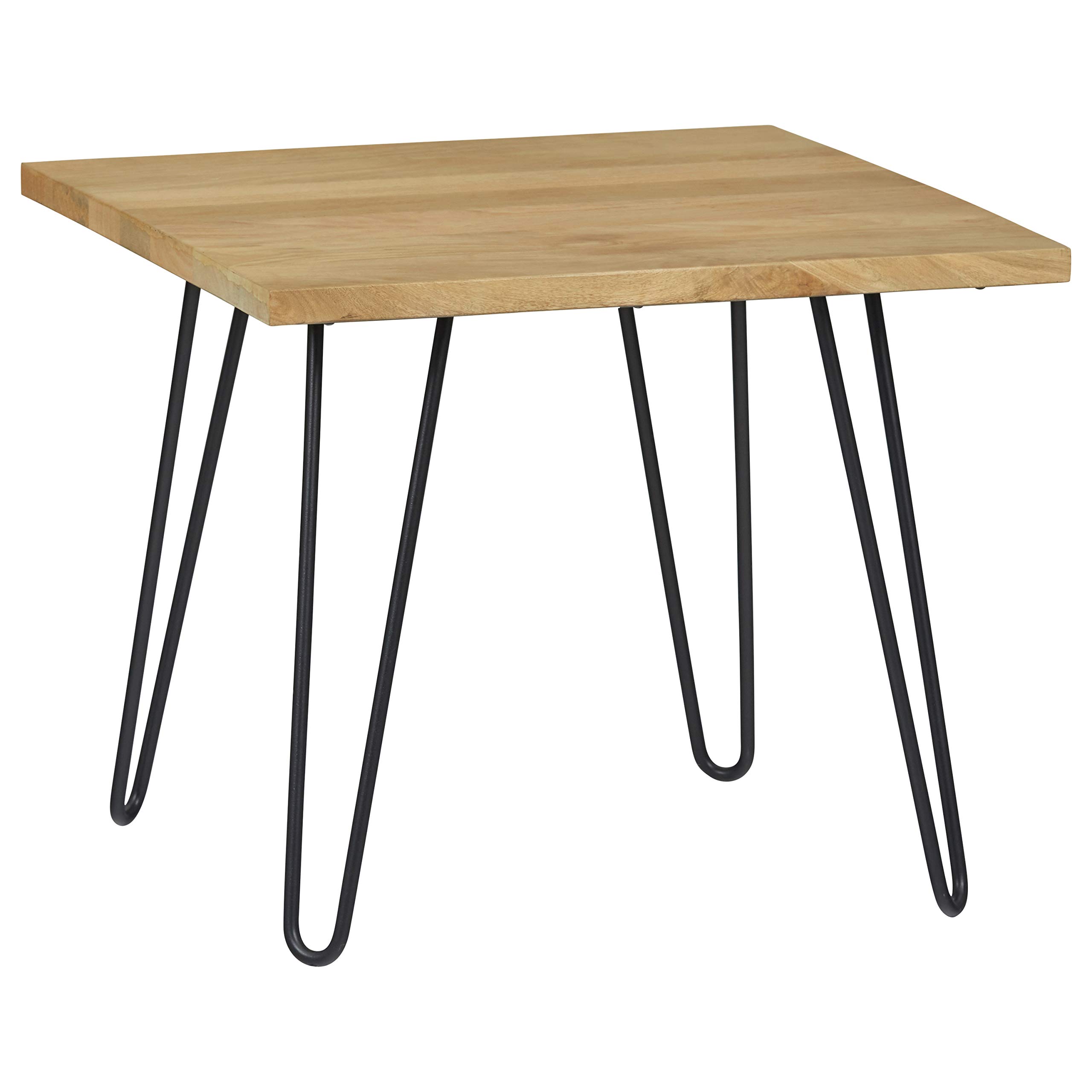 Amazon Brand – Rivet Industrial Solid Wood Lamp Table with Hairpin Metal Legs, 23.62"W