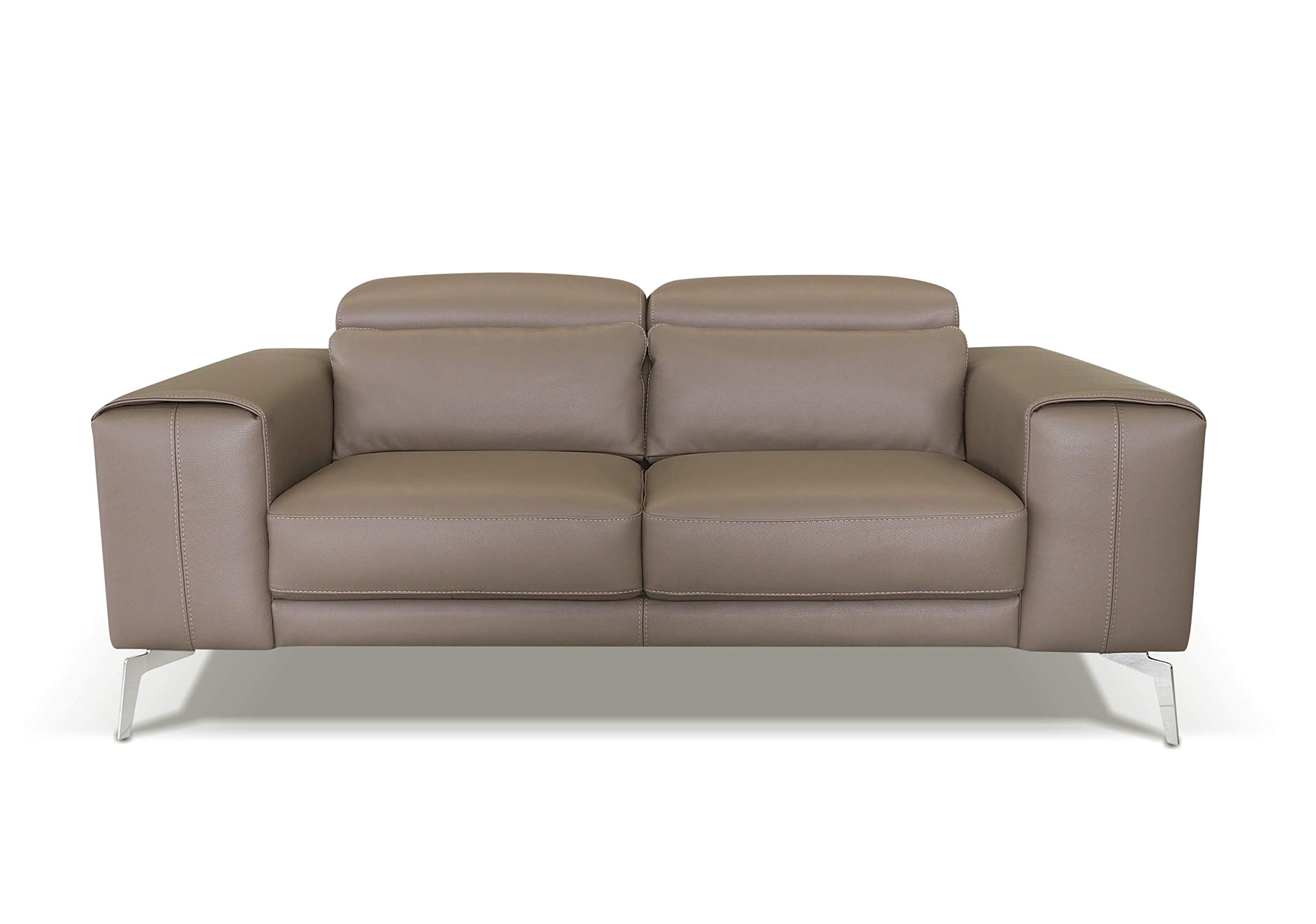 Amazon Brand - Alkove Elvas Hand-Crafted Leather Sofa, 2 Seater Maxi, 102 x 193 x 93cm, Taupe