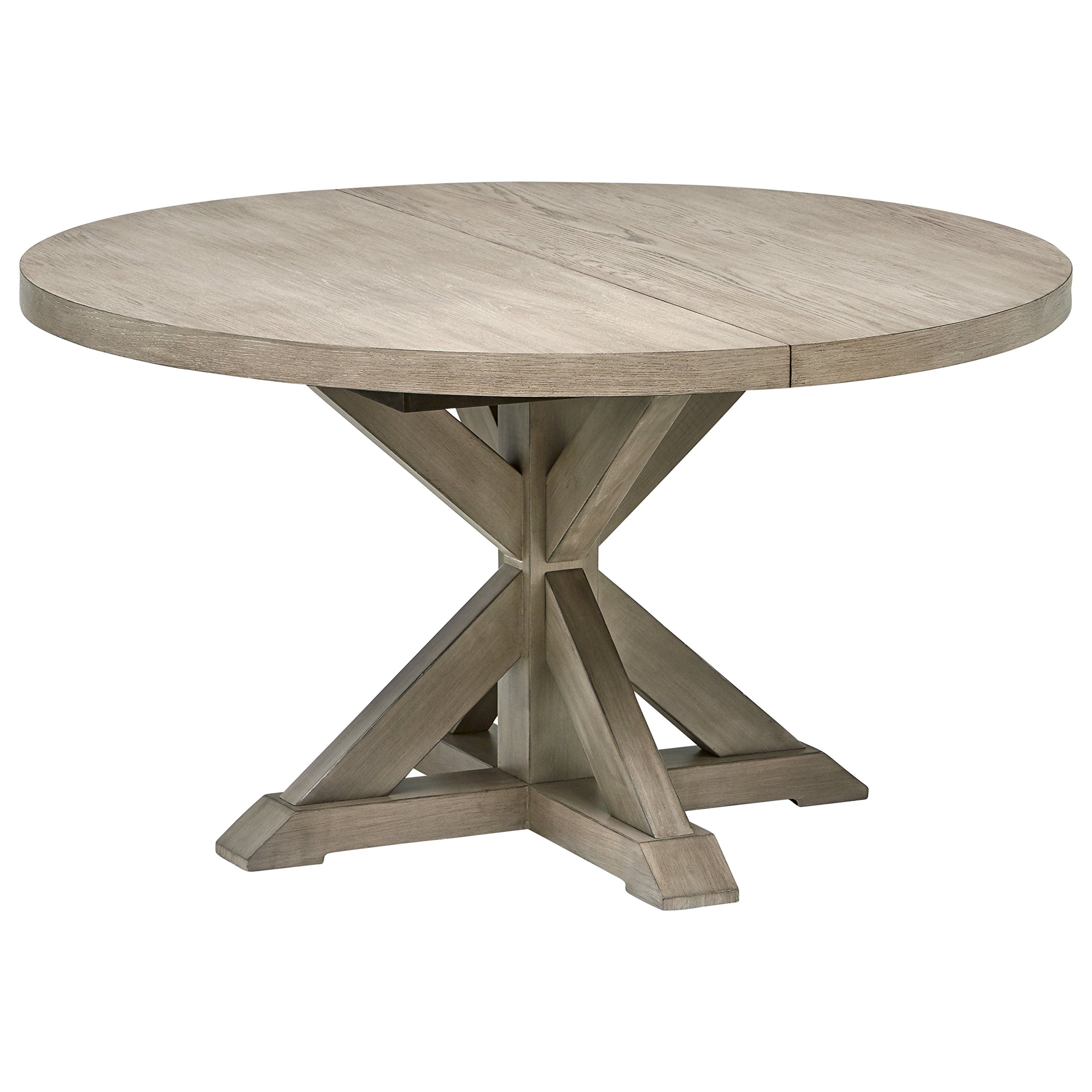 Amazon Brand – Stone & Beam Creston Modern Expandable Wood Dining Kitchen Table, Round, 72"W, Oak