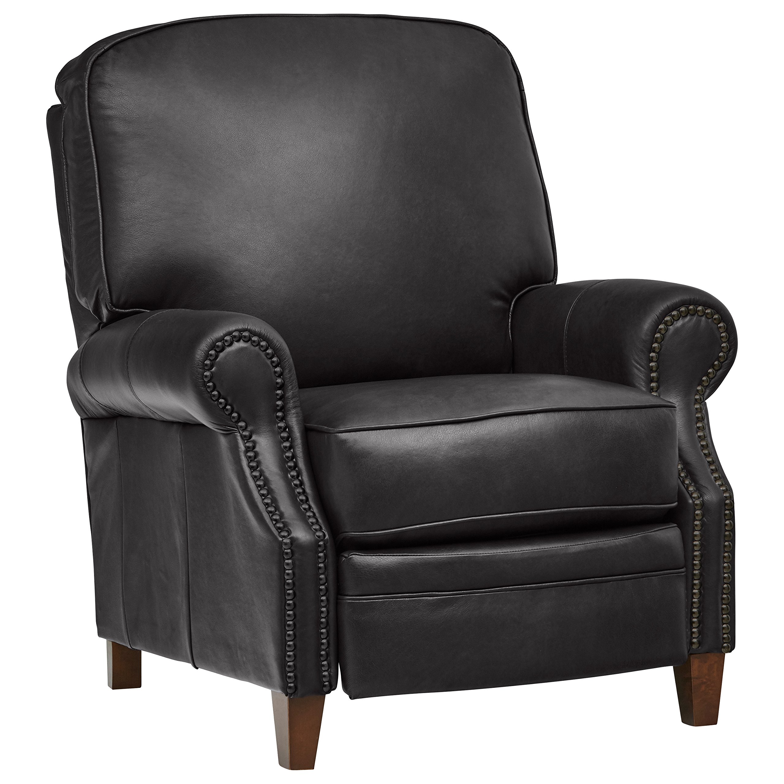 Amazon Brand – Stone & Beam Jameson Farmhouse Leather Recliner, 36"W, Charcoal