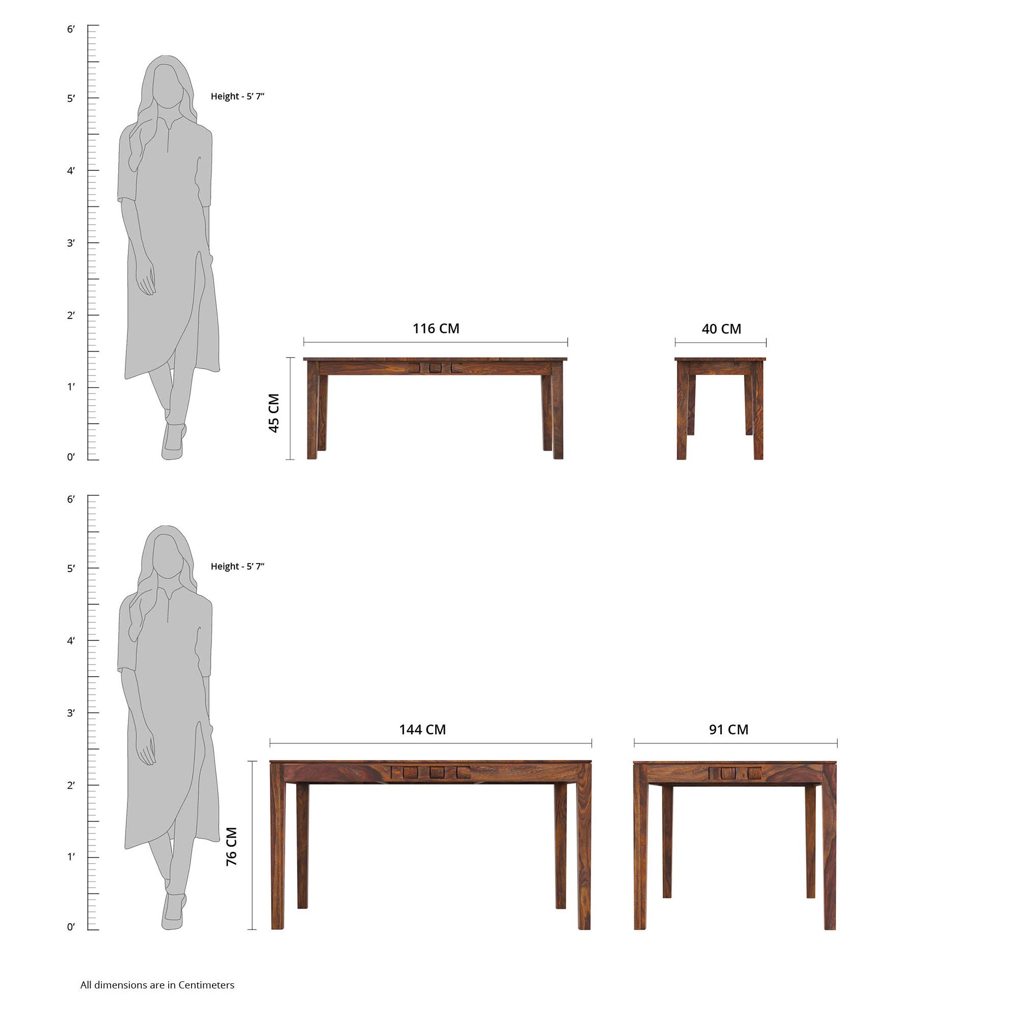 Lignora Rieti Modern Table Set - 3