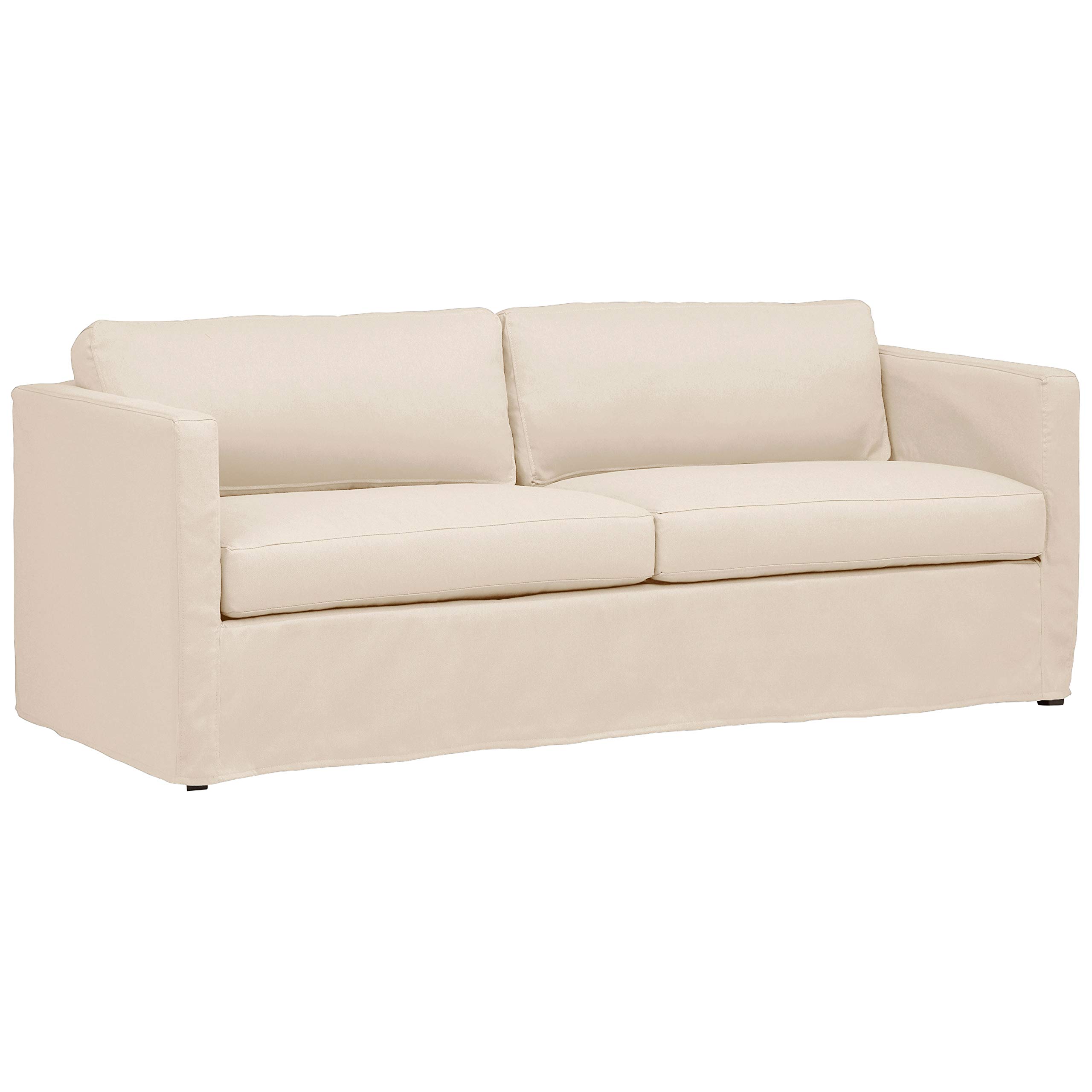 Amazon Brand – Stone & Beam Andover Slipcover Studio Sofa Couch, 78"W, Cream Fabric