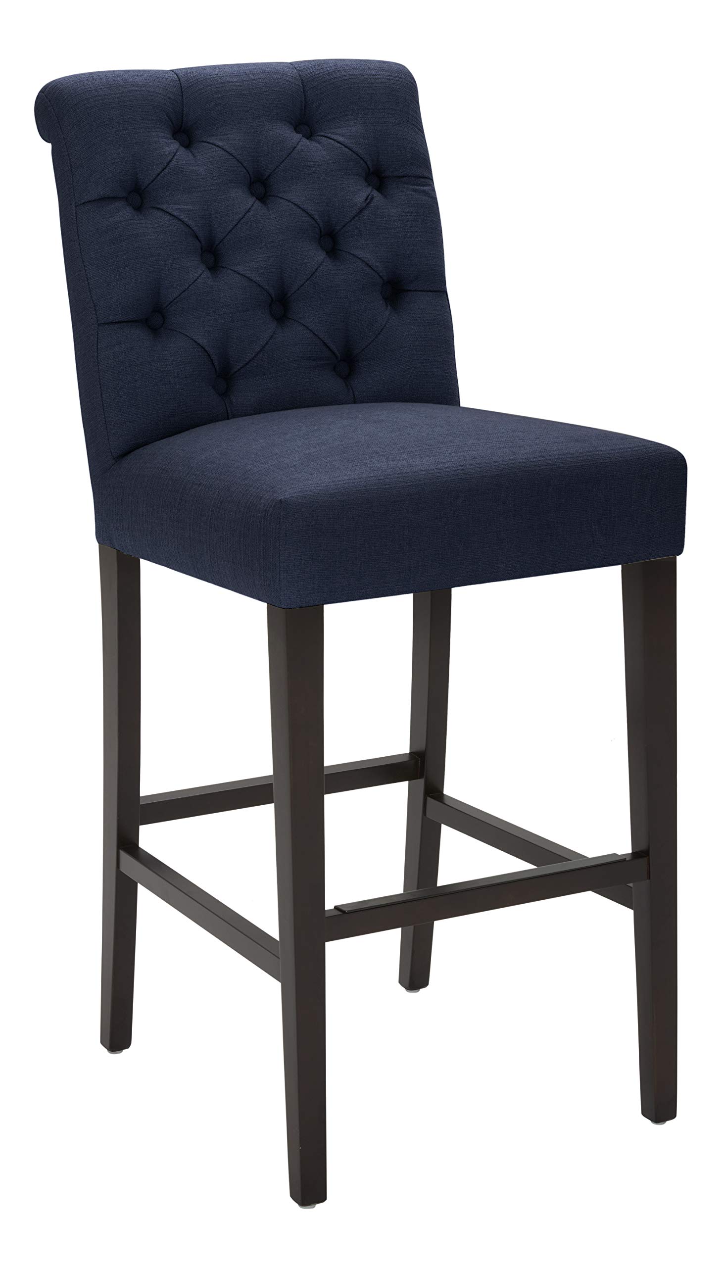 Amazon Brand – Stone & Beam Carson Woven Tufted Kitchen Counter Bar Stool, 45"H, Navy