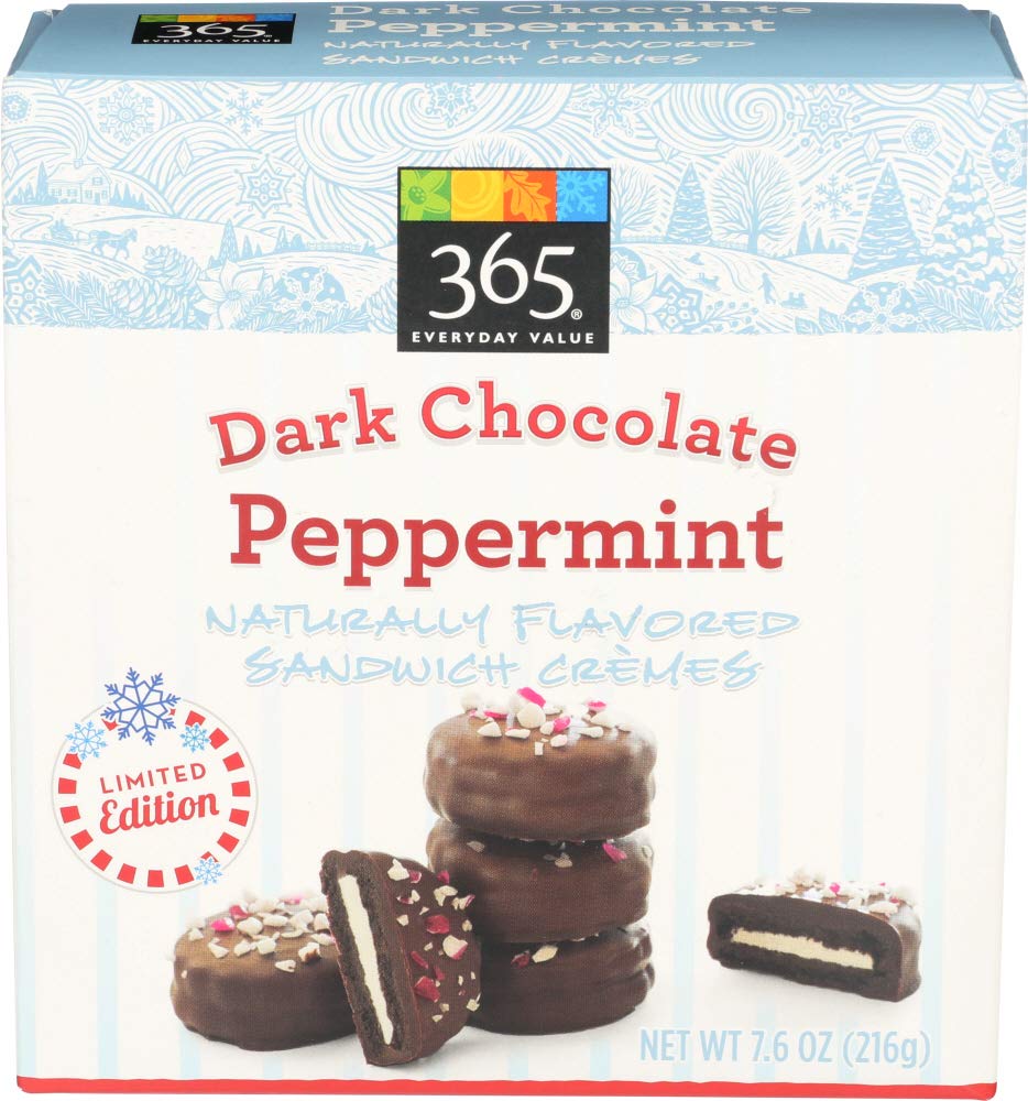365 Everyday Value, Dark Chocolate Peppermint Sandwich Cremes, 7.6 OZ