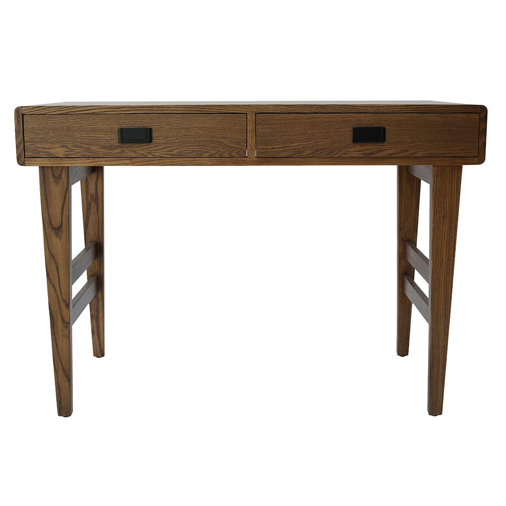 Marca Amazon - Rivet - Escritorio estilo Mid-century, 107 x 51 x 75,5 cm, cálida madera marrón con chapa de madera