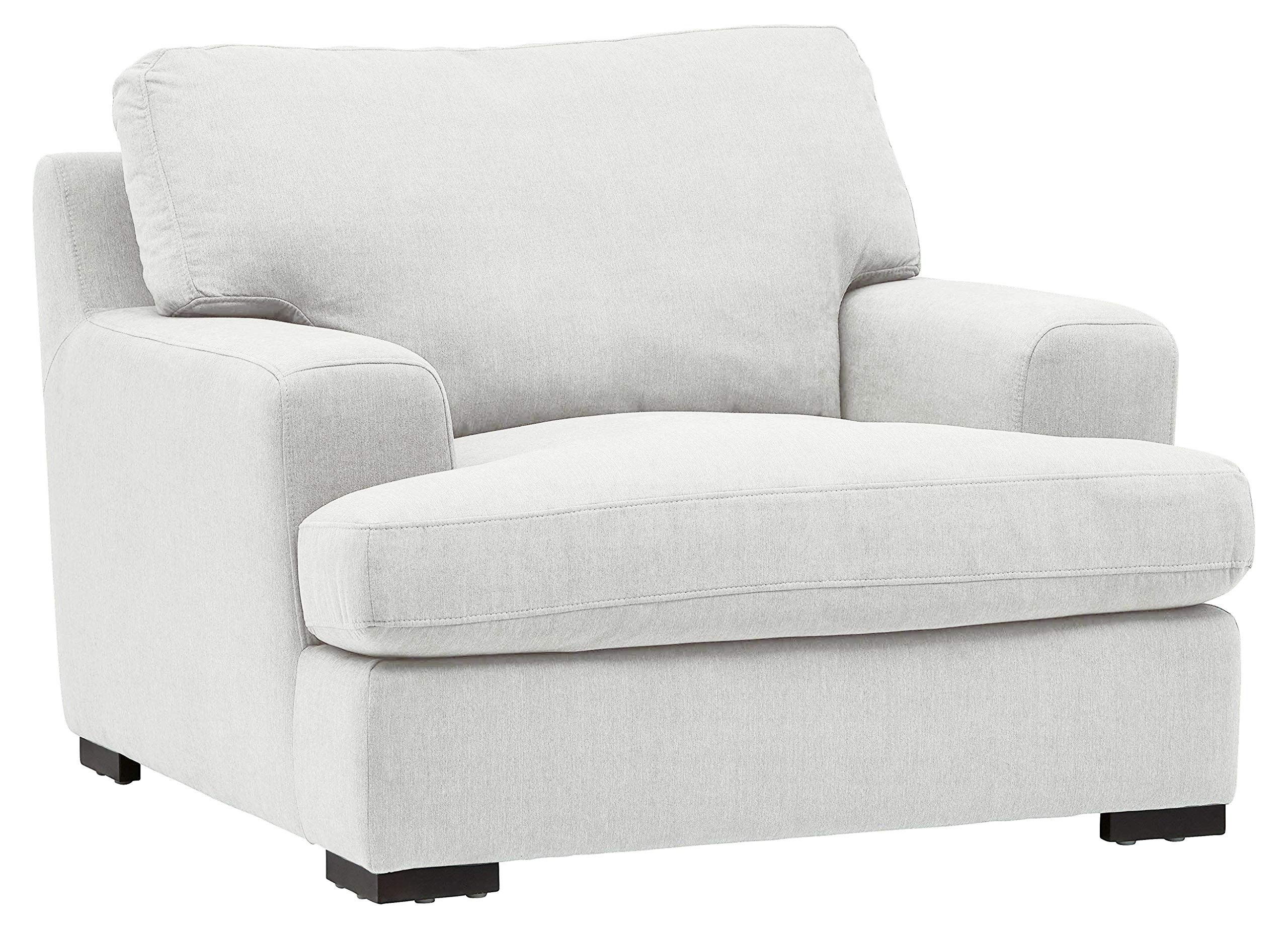 Amazon Brand – Stone & Beam Lauren Down-Filled Oversized Living Room Accent Armchair with Hardwood Frame, 46"W, Pearl