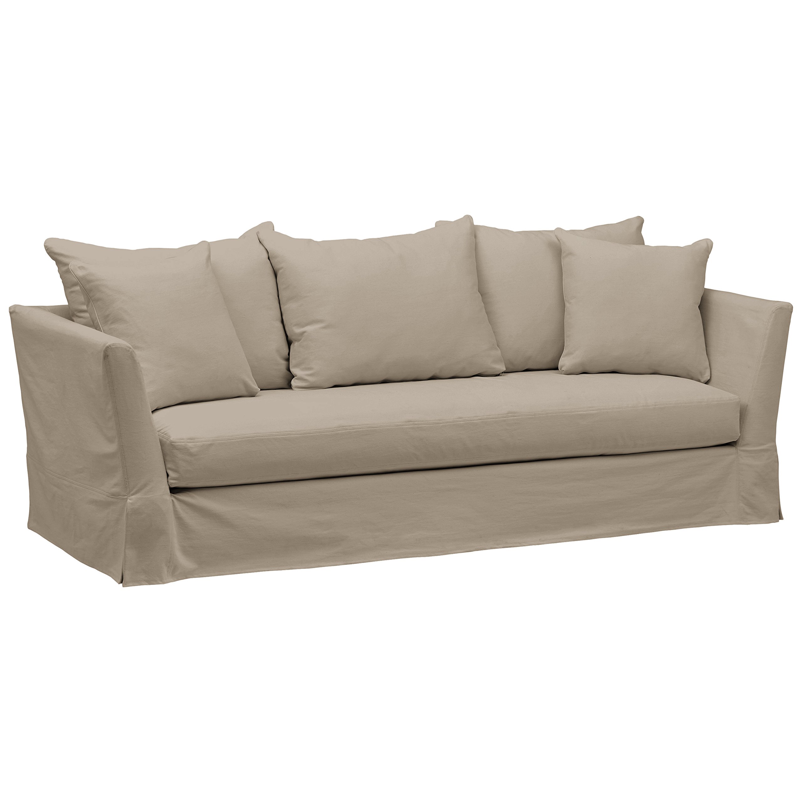 Amazon Brand – Stone & Beam Bartow Living Room Sectional Sofa Couch with Slipcover, 95.5"W, Grey