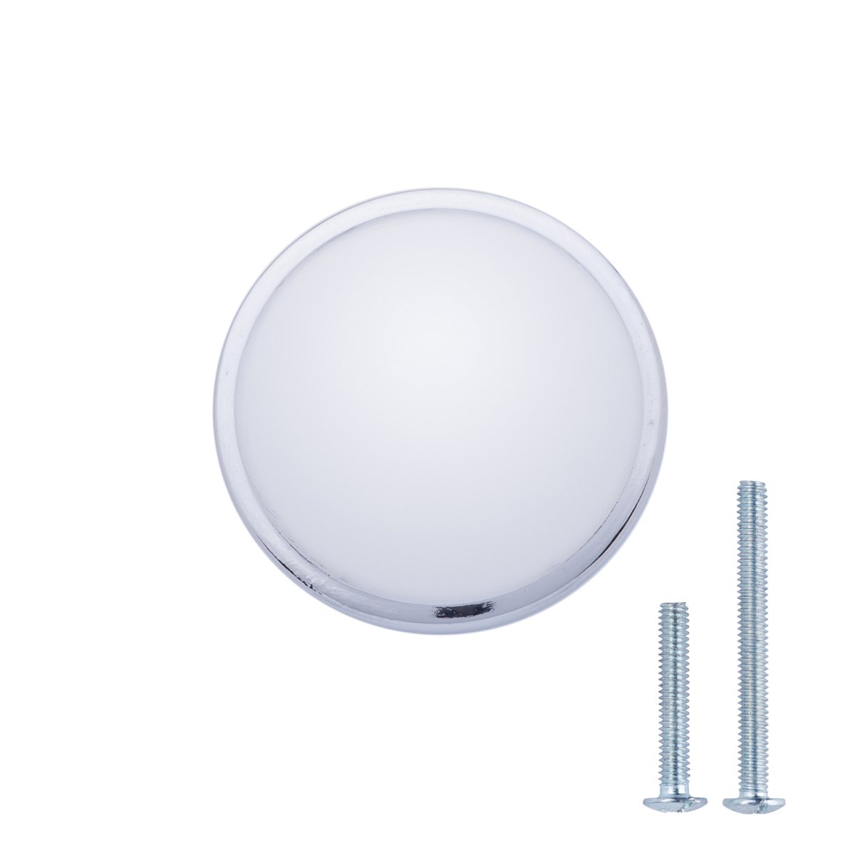 AmazonBasics Mushroom Cabinet Knob, 1.19" Diameter, Polished Chrome, 25-Pack