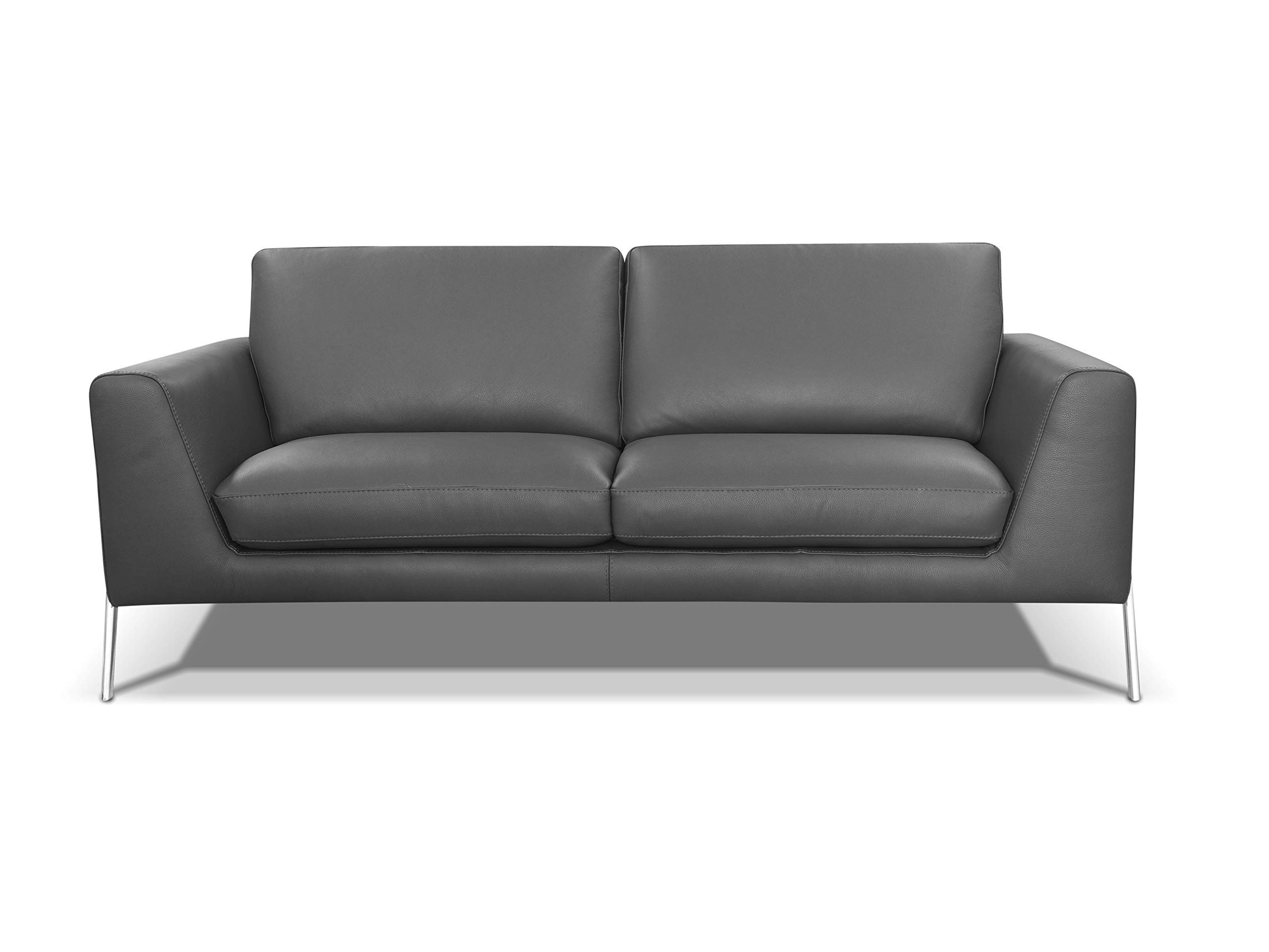 Amazon Brand - Alkove Kutina Hand-Crafted Leather Sofa, 3 Seater, 94 x 203 x 87cm, Grey
