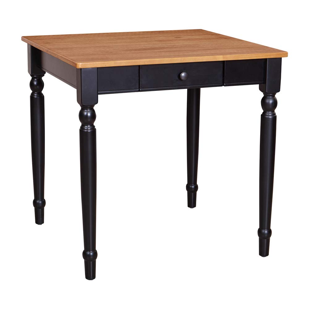 Amazon Brand – Ravenna Home Traditional Dining Table 29"H, Black and Rustic Honey Pine