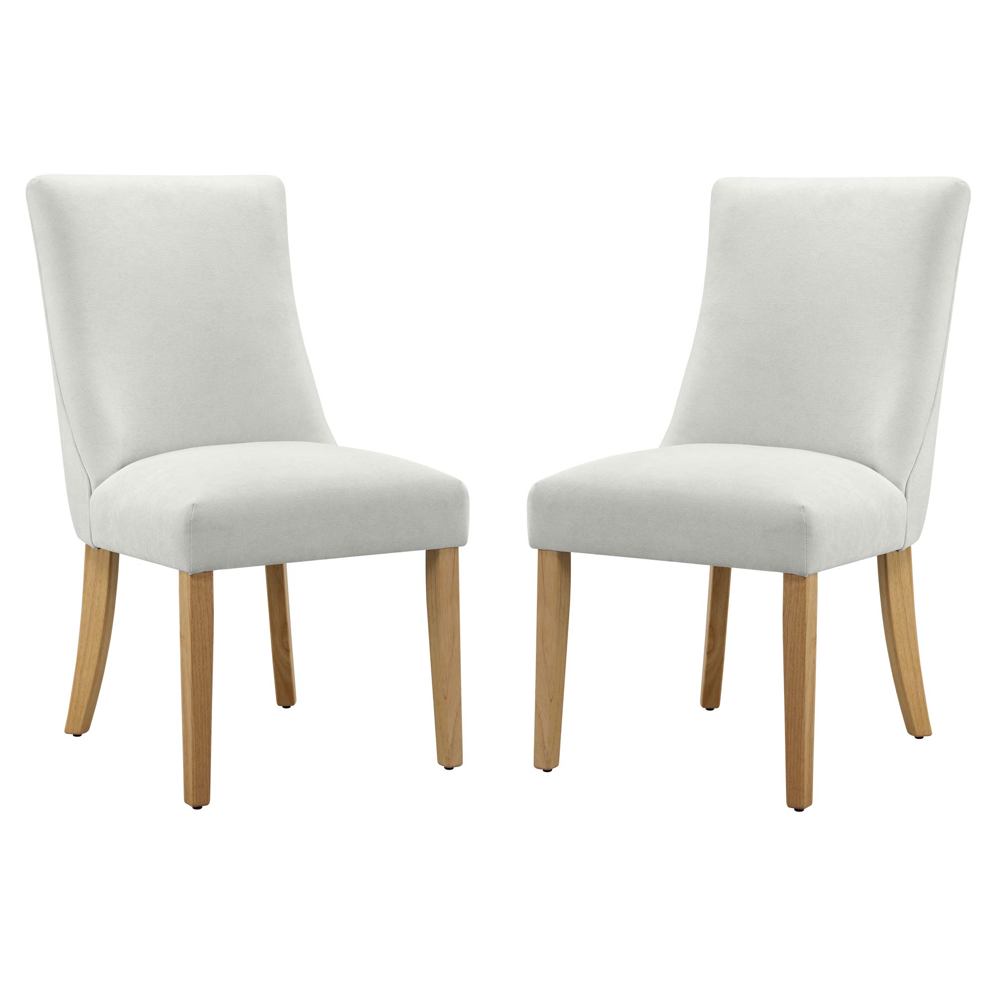 Amazon Brand – Ravenna Home Lamberton Curved-Back Dining Chair, Set of 2, 19.5"W, Beige