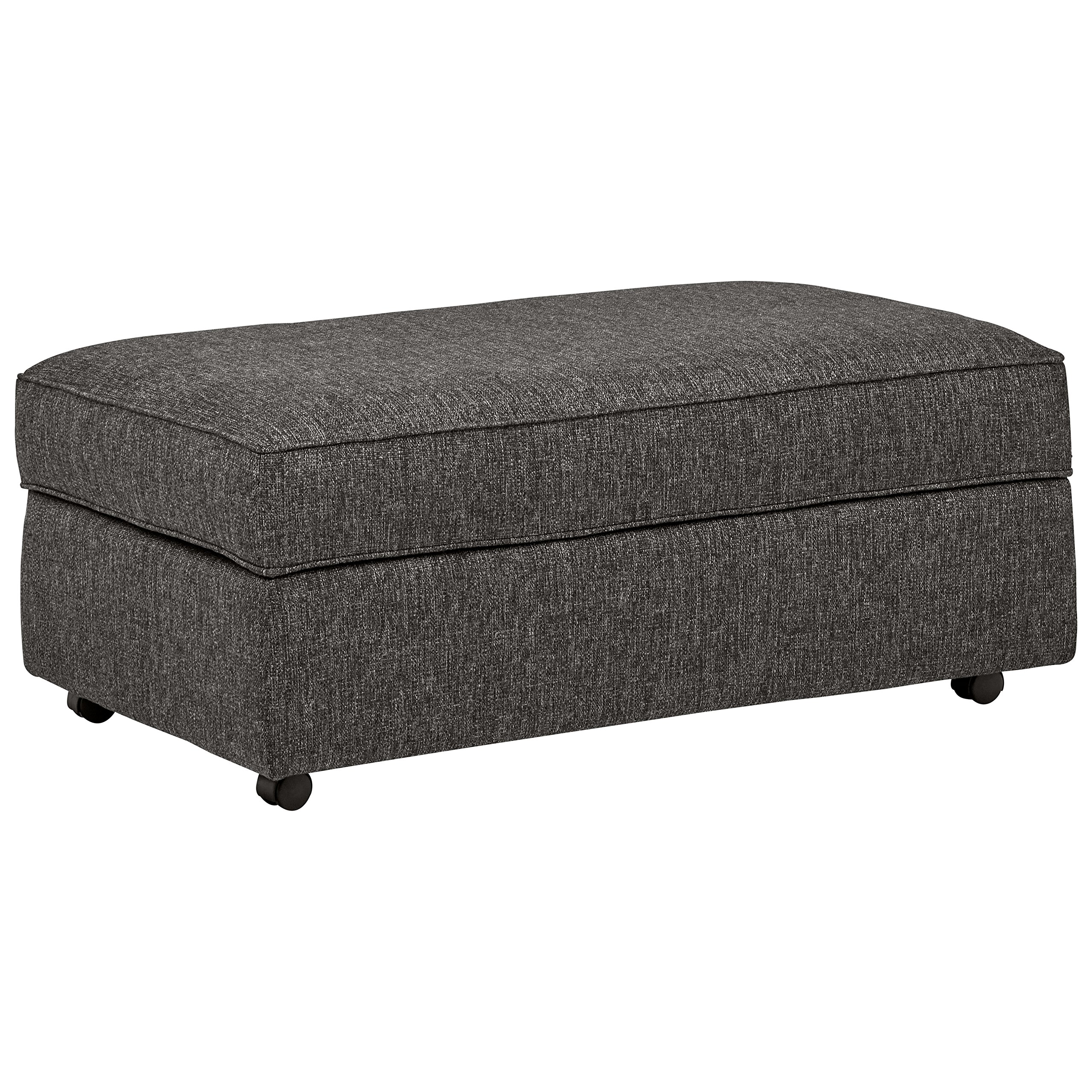 Amazon Brand – Stone & Beam Stella Storage Ottoman on Wheels, 47"W, Charcoal