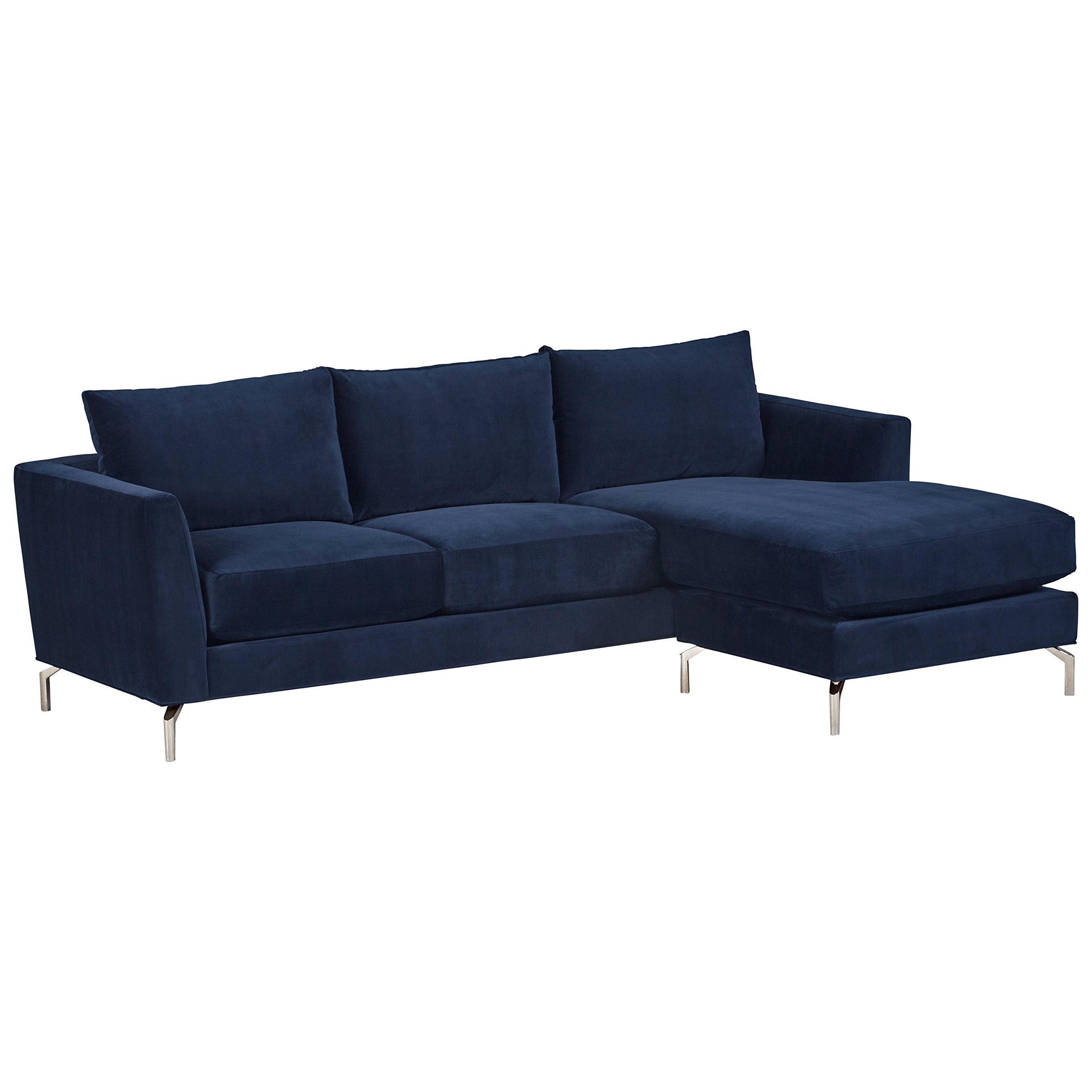 Amazon Brand – Rivet Emerly Modern Sofa Chaise, 96"W, Navy