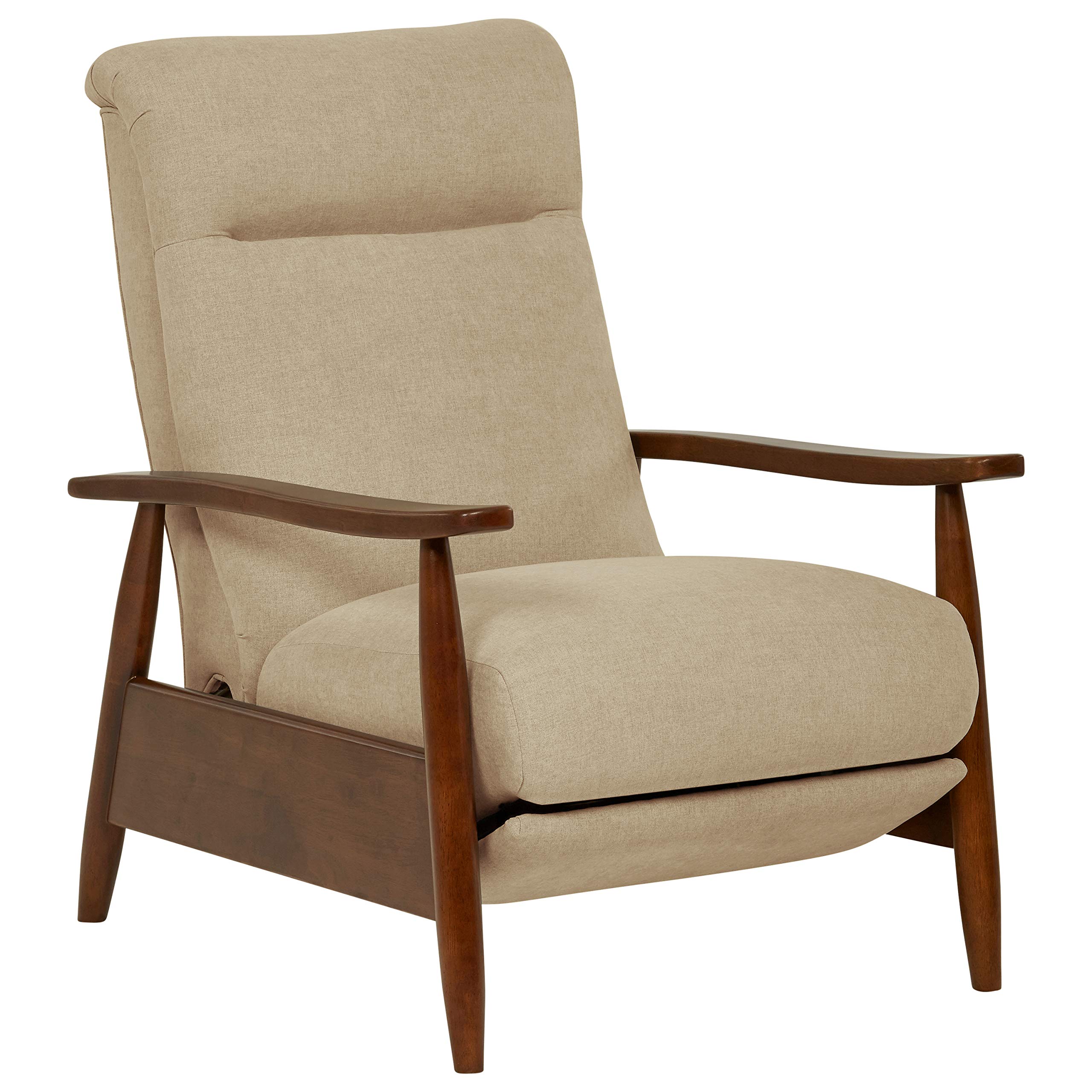 Amazon Brand – Stone & Beam Clayton Reclining Contemporary Fabric Living-Room Chair, 30"W, Linen