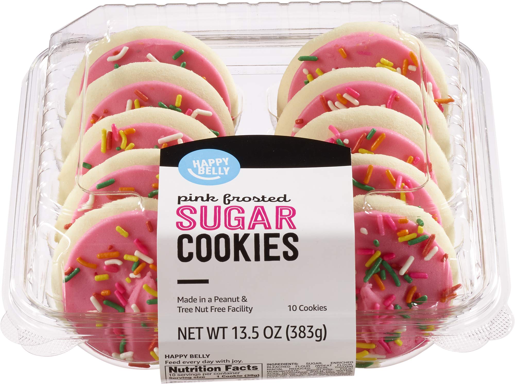 Amazon Brand - Happy Belly Cookie, Sugar Frosted Pink, 13.5 Ounce, 10 Count - (Frozen)