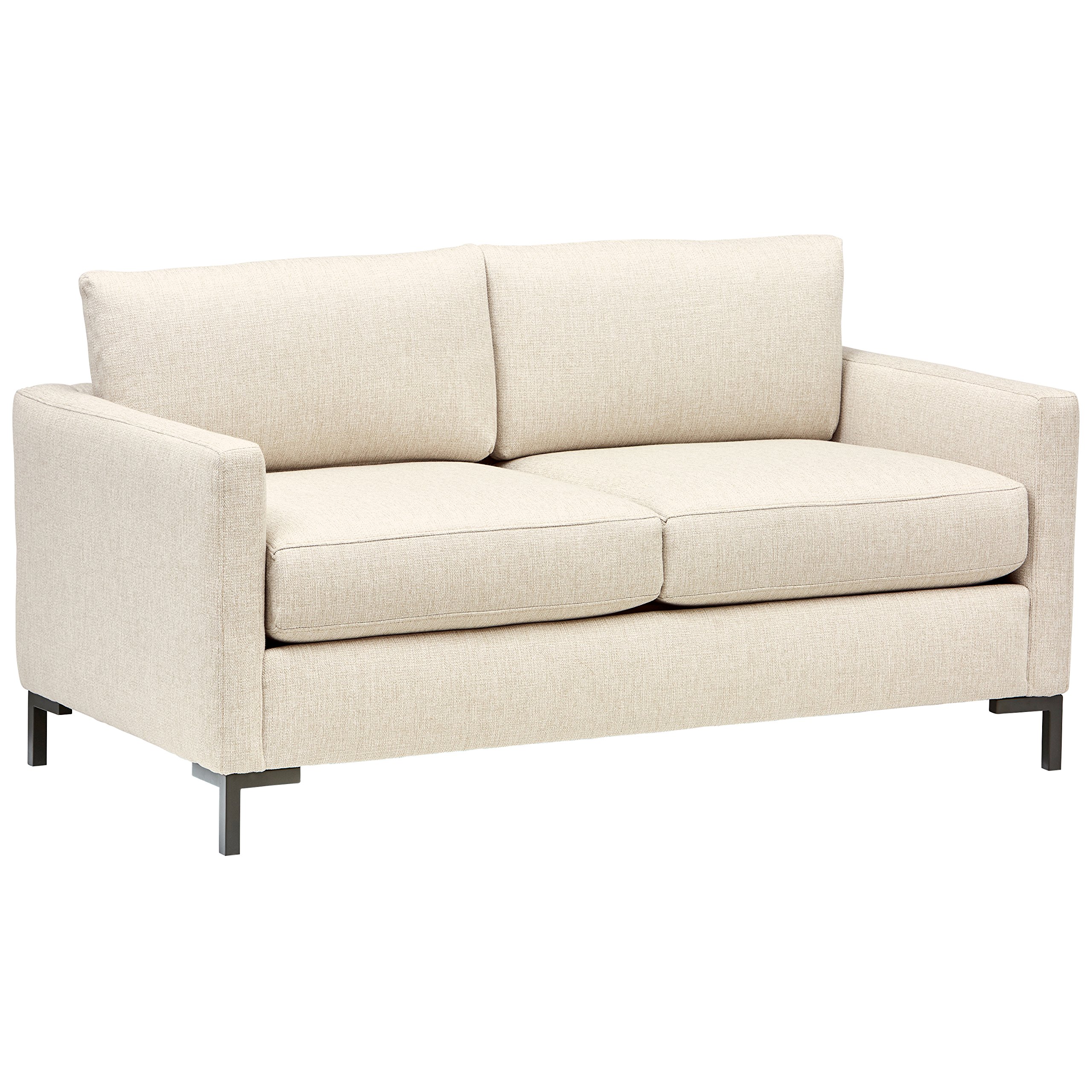 Amazon Brand – Rivet Edgewest Low Back Modern Loveseat, 65"W, Beige