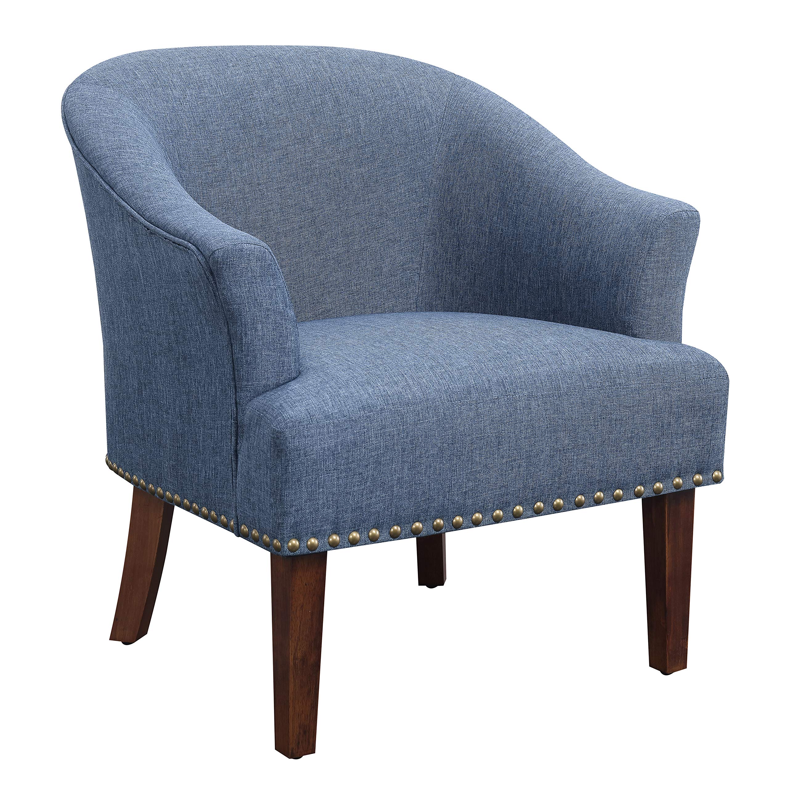 Amazon Brand – Ravenna Home Ryleigh Rounded Mid-Century Barrel Accent Chair, 27.5"W, Denim Blue