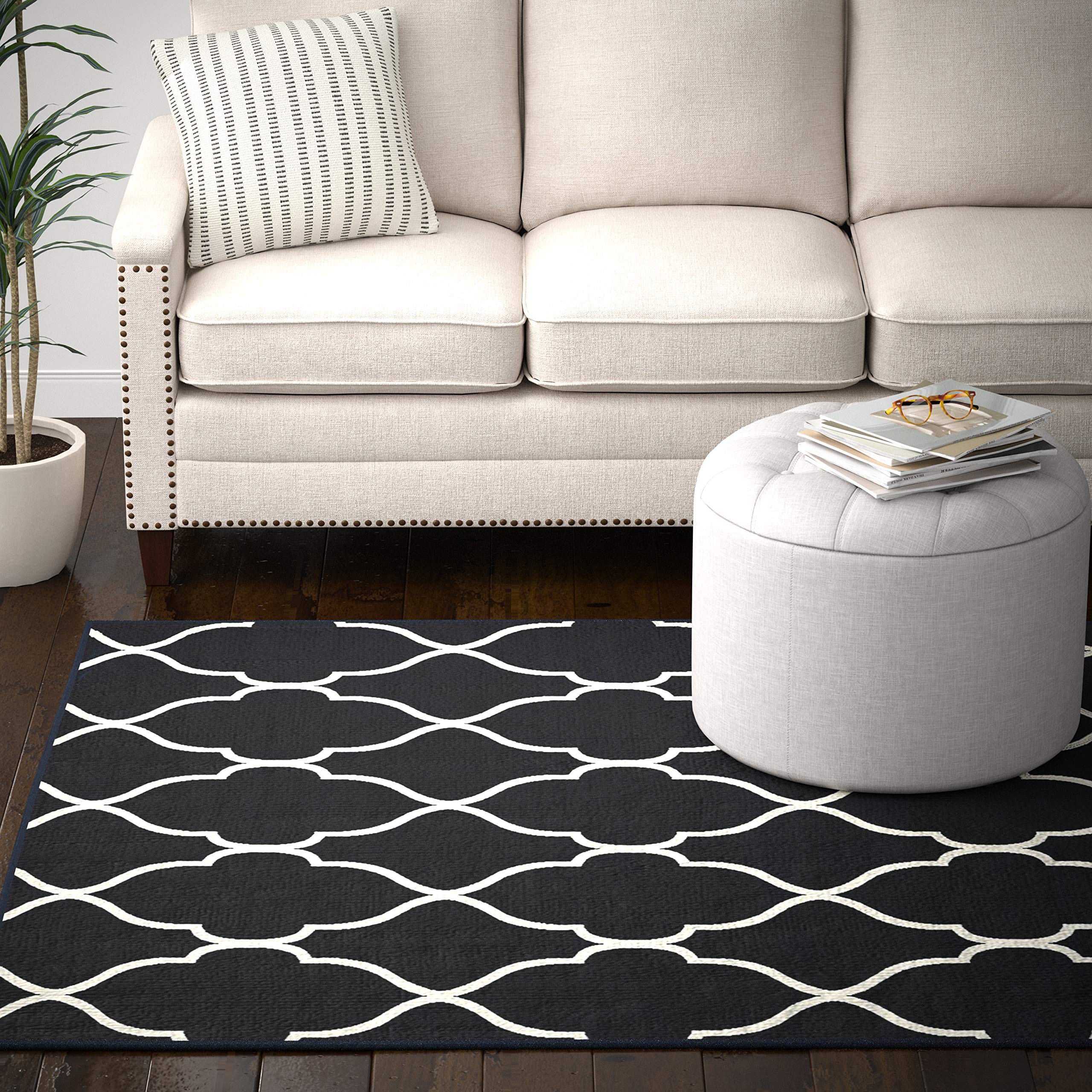 Ravenna Home Baron Rug, 5'W x 7'6"L, Fine Lattice Design