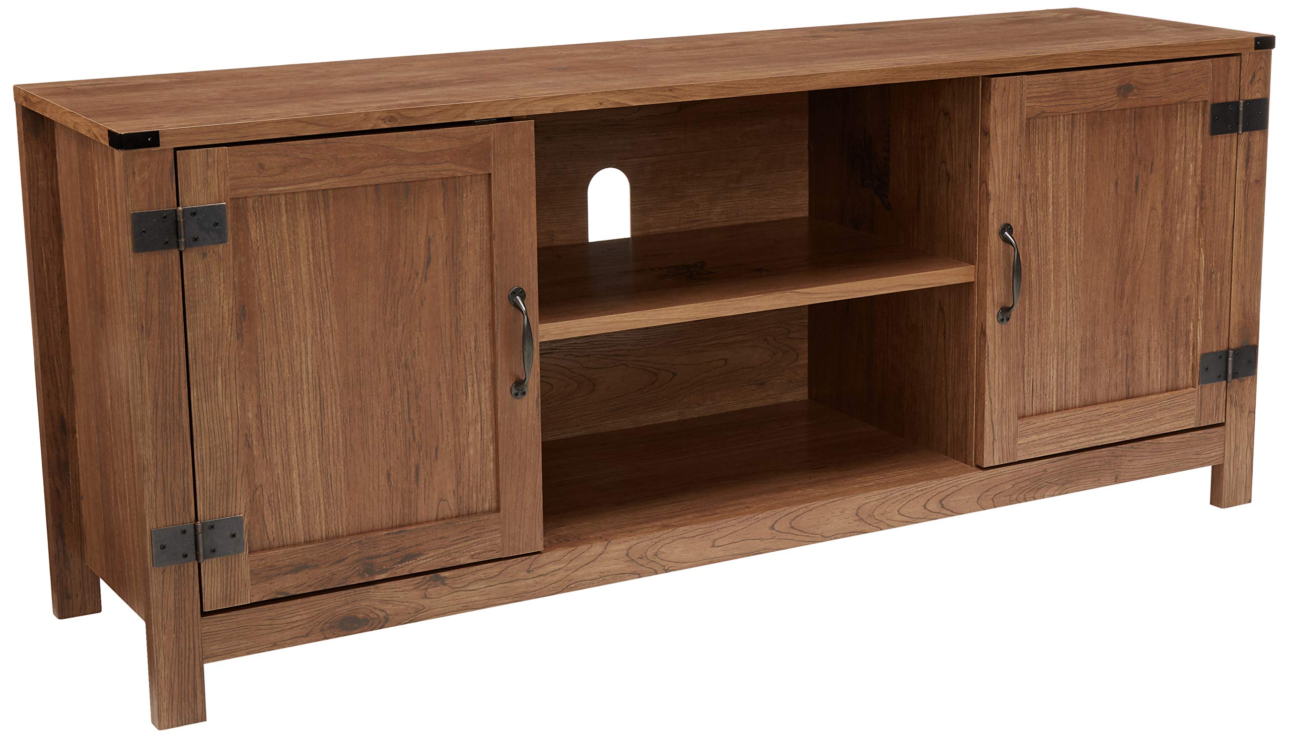 AmazonBasics Classic 58" TV Stand with Side Doors, Cherry