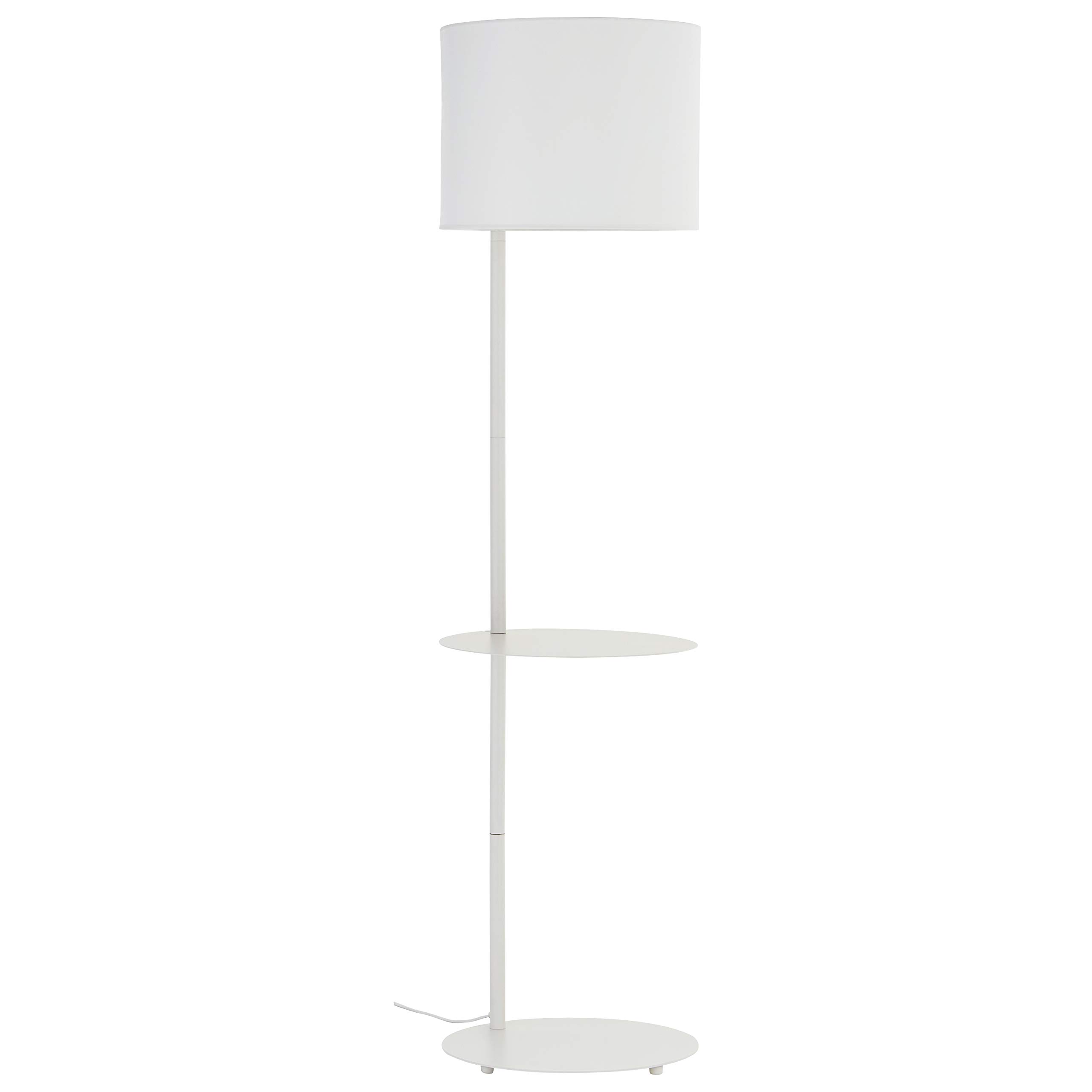 Amazon Brand – Rivet Mid-Century Floor Lamp with Shelves and Bulb, 62"H, Matte White