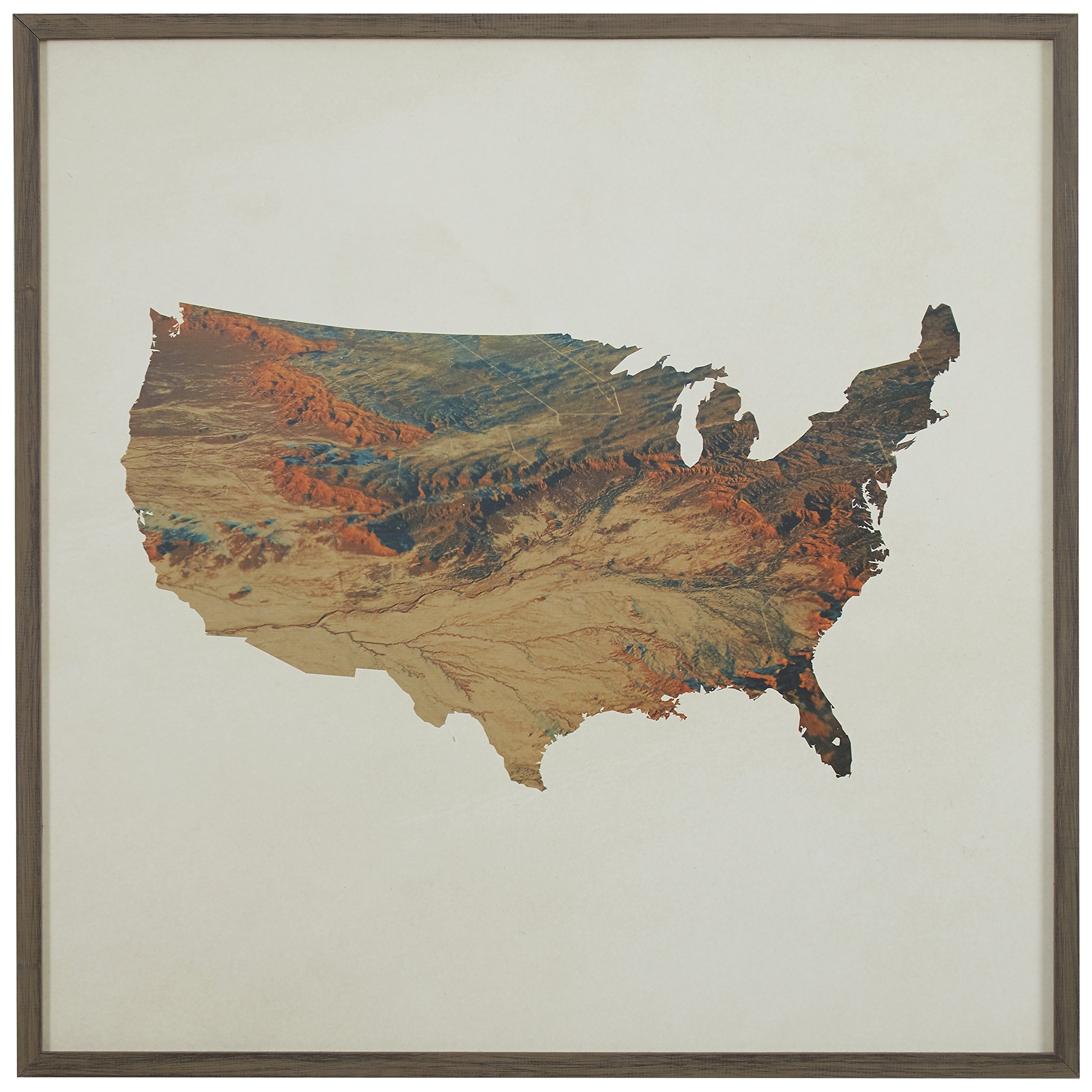 Amazon Brand – Stone & Beam Abstract Topographic Print in Grey Wood Frame, 12" x 12"
