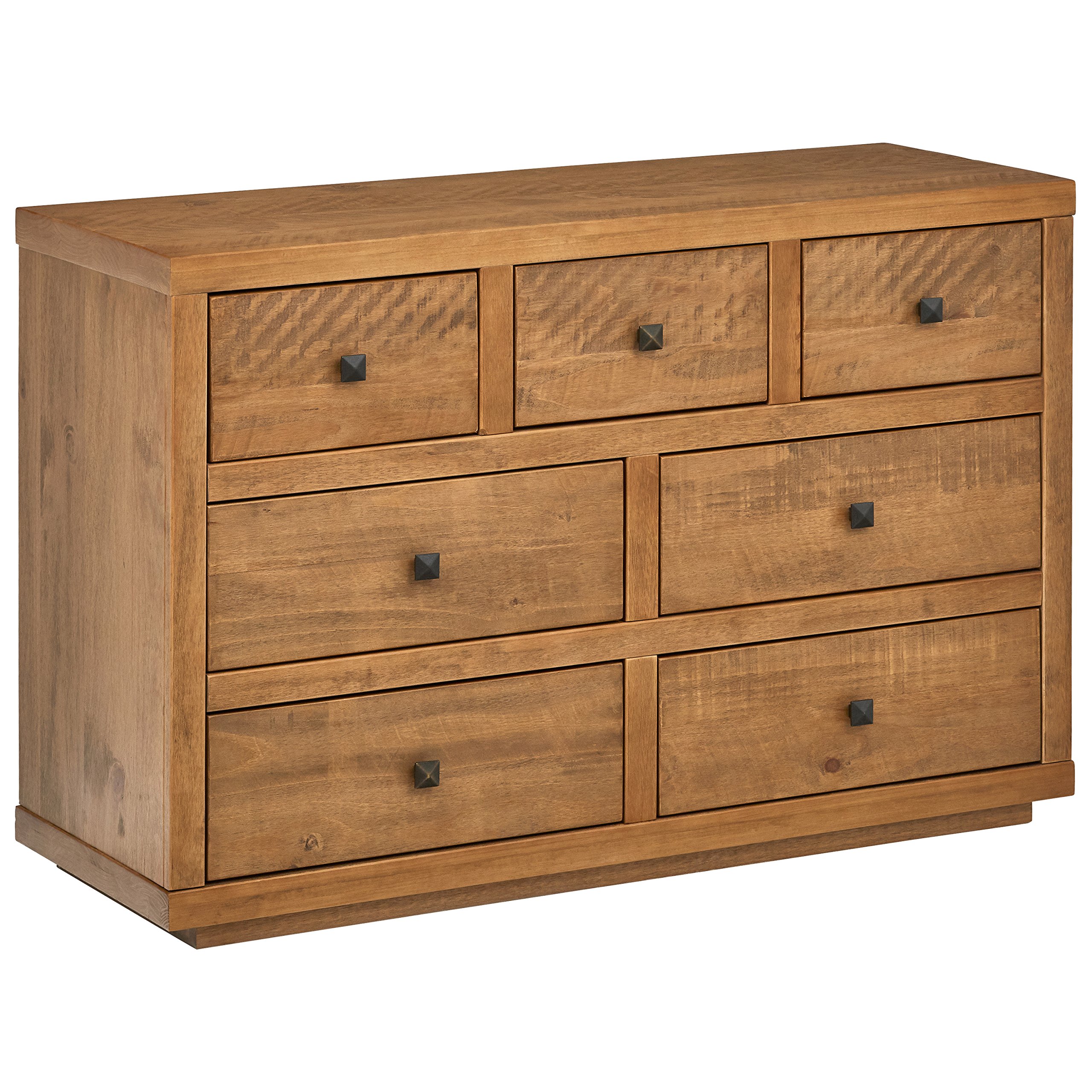 Amazon Brand – Rivet Eastport Industrial 7-Drawer Wood Dresser, 49.2"W, Oak Finish
