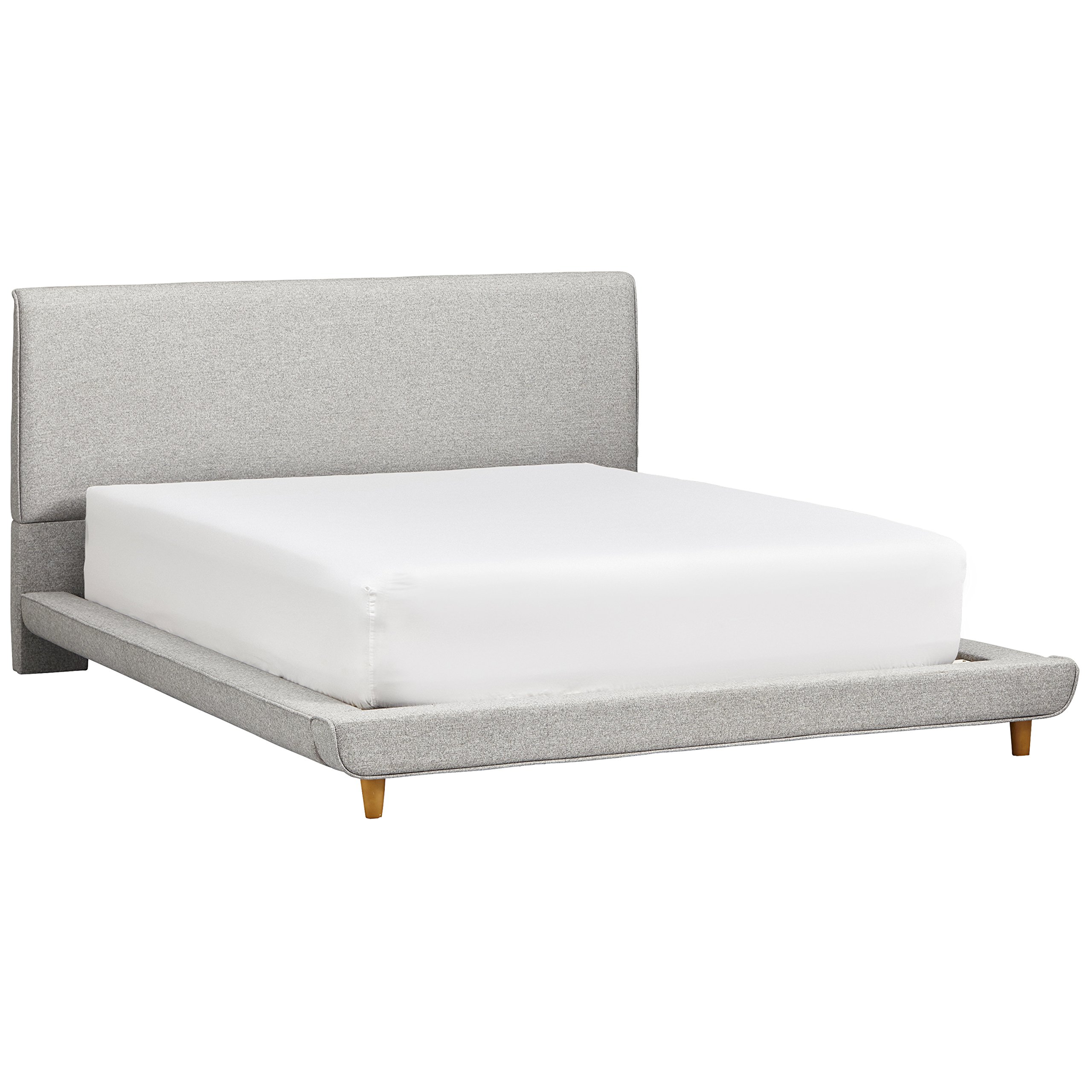 Rivet York Modern Extended Platform Queen Bed, 90.2"L, Grey
