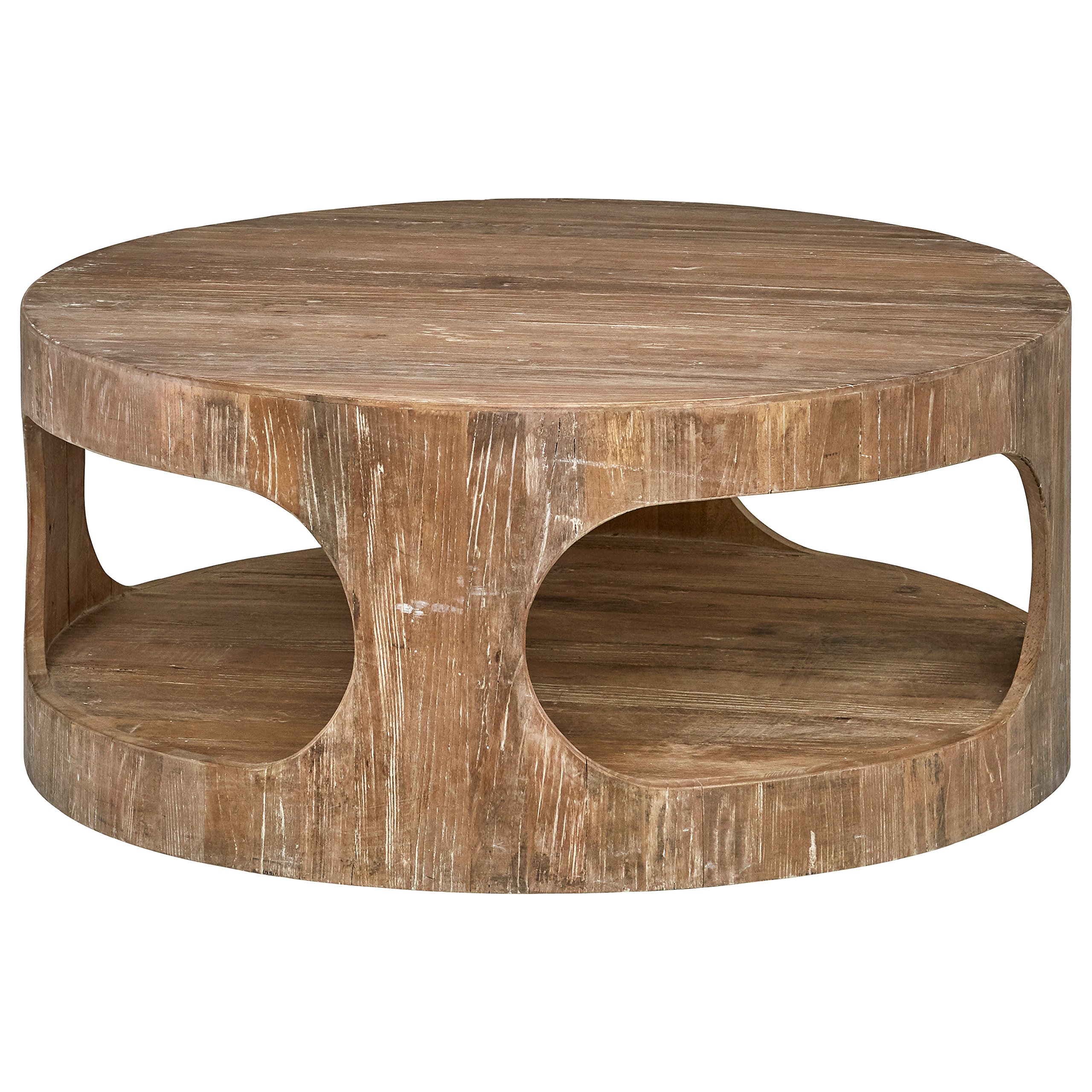 Amazon Brand – Stone & Beam Miramar Elm Wood Cutout Coffee Table, 39.4"D, Natural