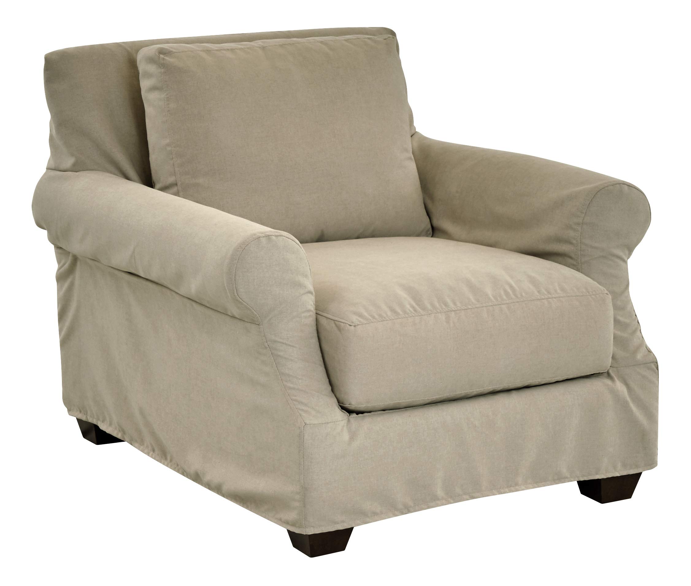 Amazon Brand – Stone & Beam Conner Slipcover Accent Chair, 37"W, Beige