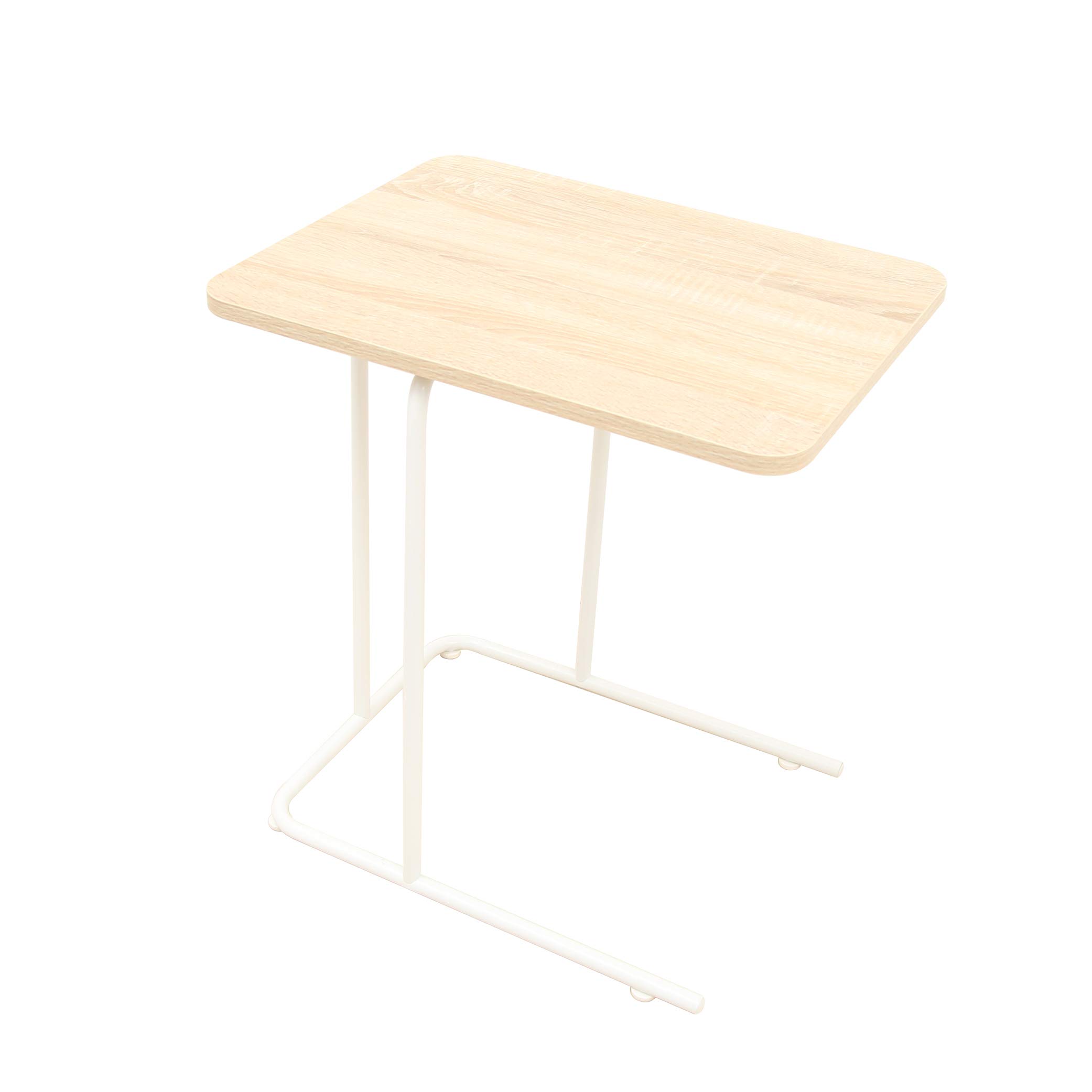 Amazon Brand - Movian Ljungan End/Side Table, 48 x 37 x 55cm, Beige/White Steel Base