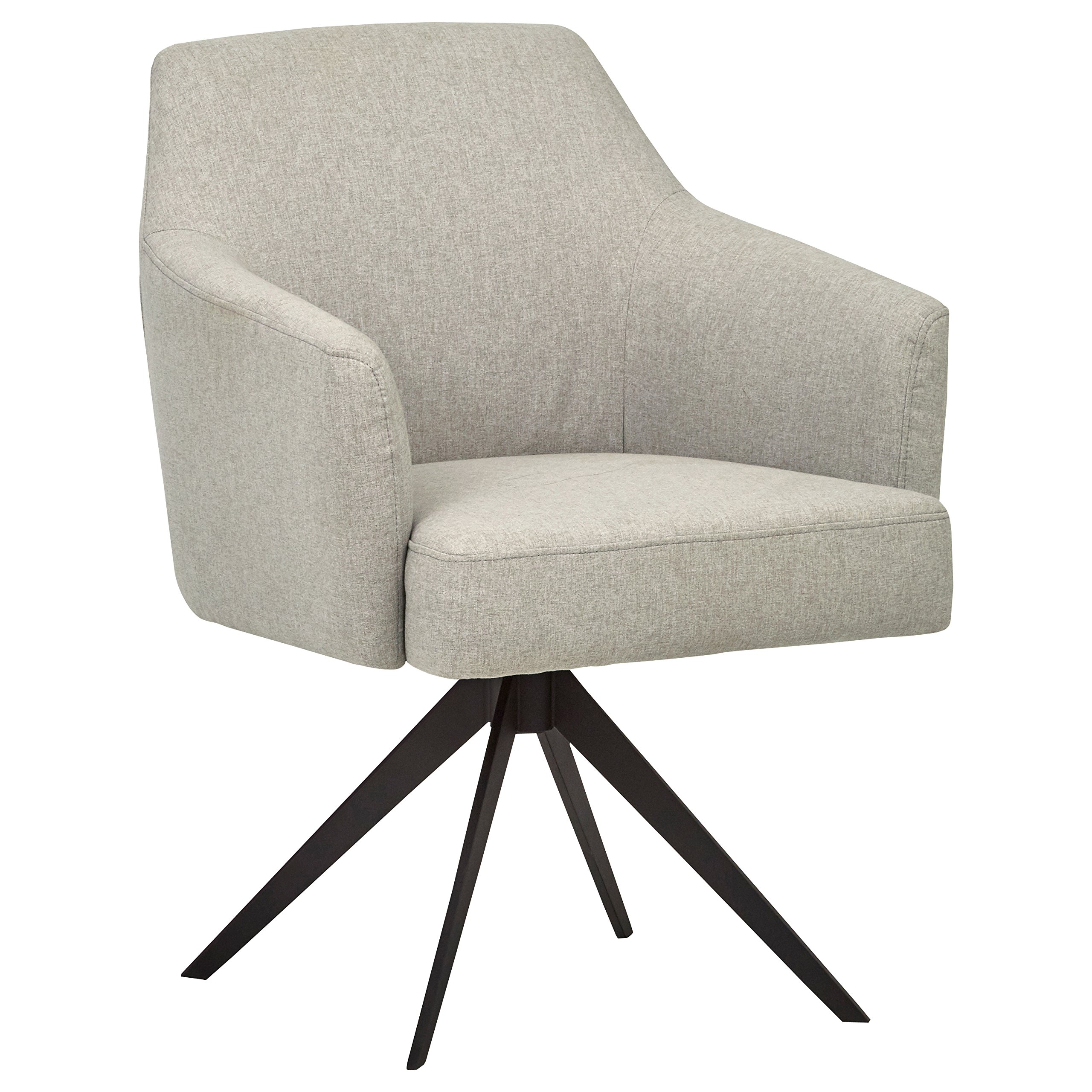 Amazon Brand – Rivet Mid-Century Swope Curved Arm Swivel Office Chair, 26"W, Felt Grey
