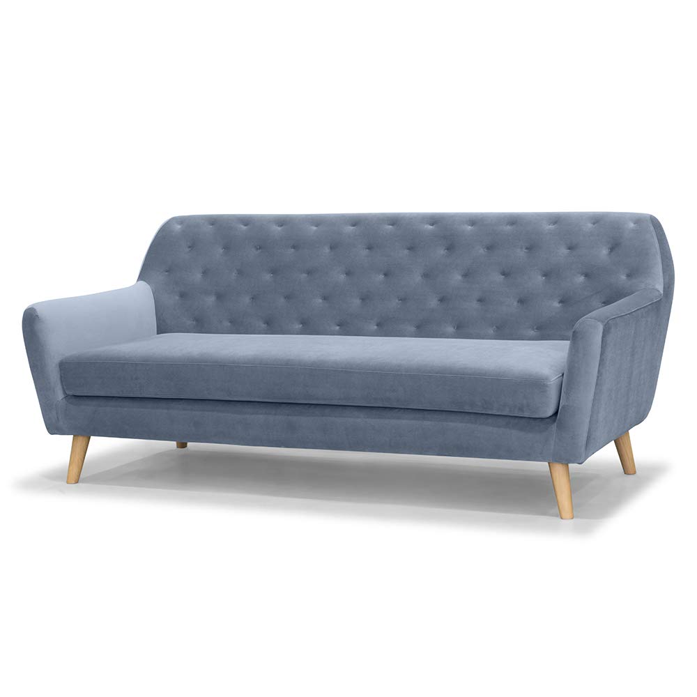 Marchio Amazon - Movian Dyvran - Divano angolare a 3 posti, 197 x 83 x 83 cm, blu polvere