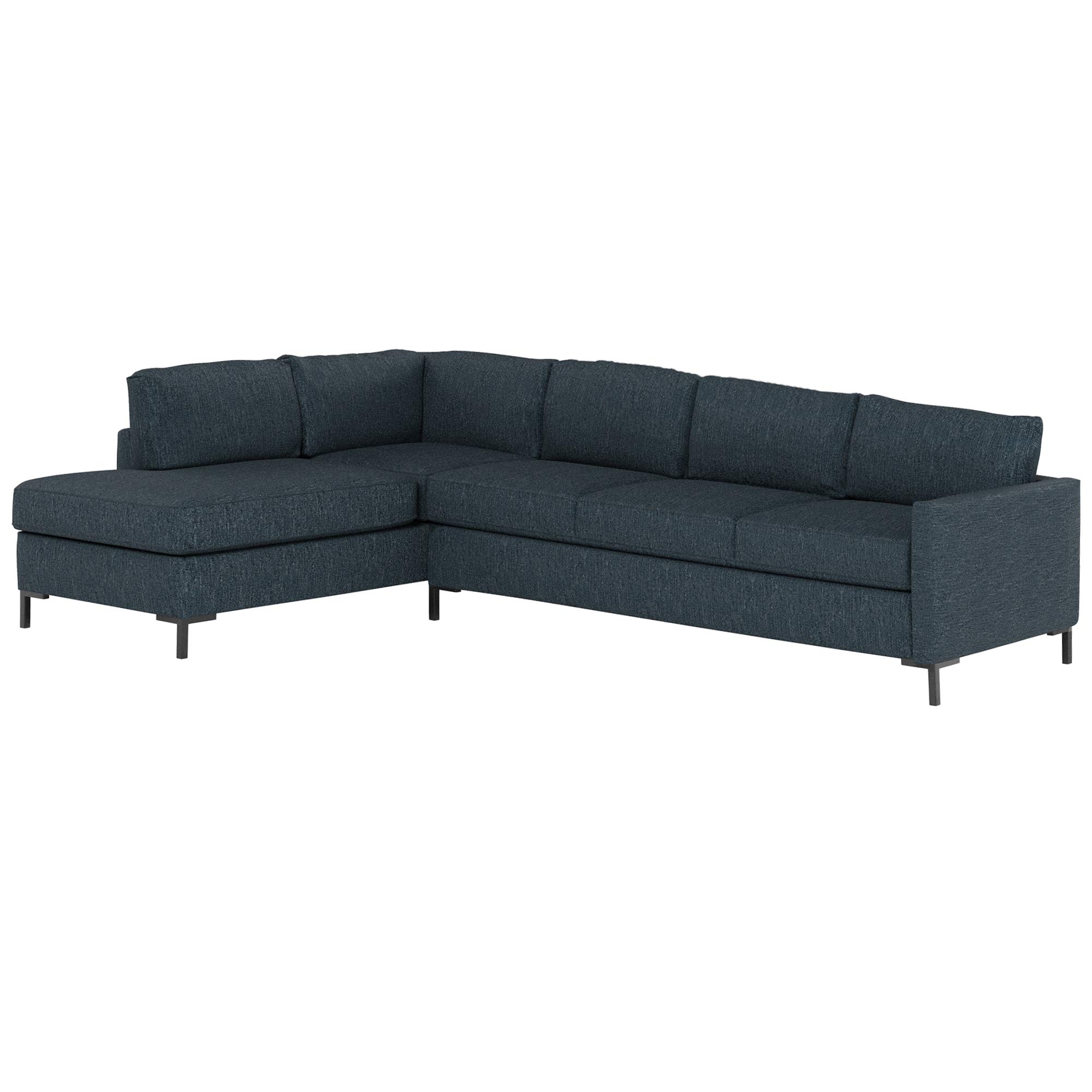 Amazon Brand – Rivet Edgewest Low Back Modern Left L-Sectional, 116"W, Eclipse Blue