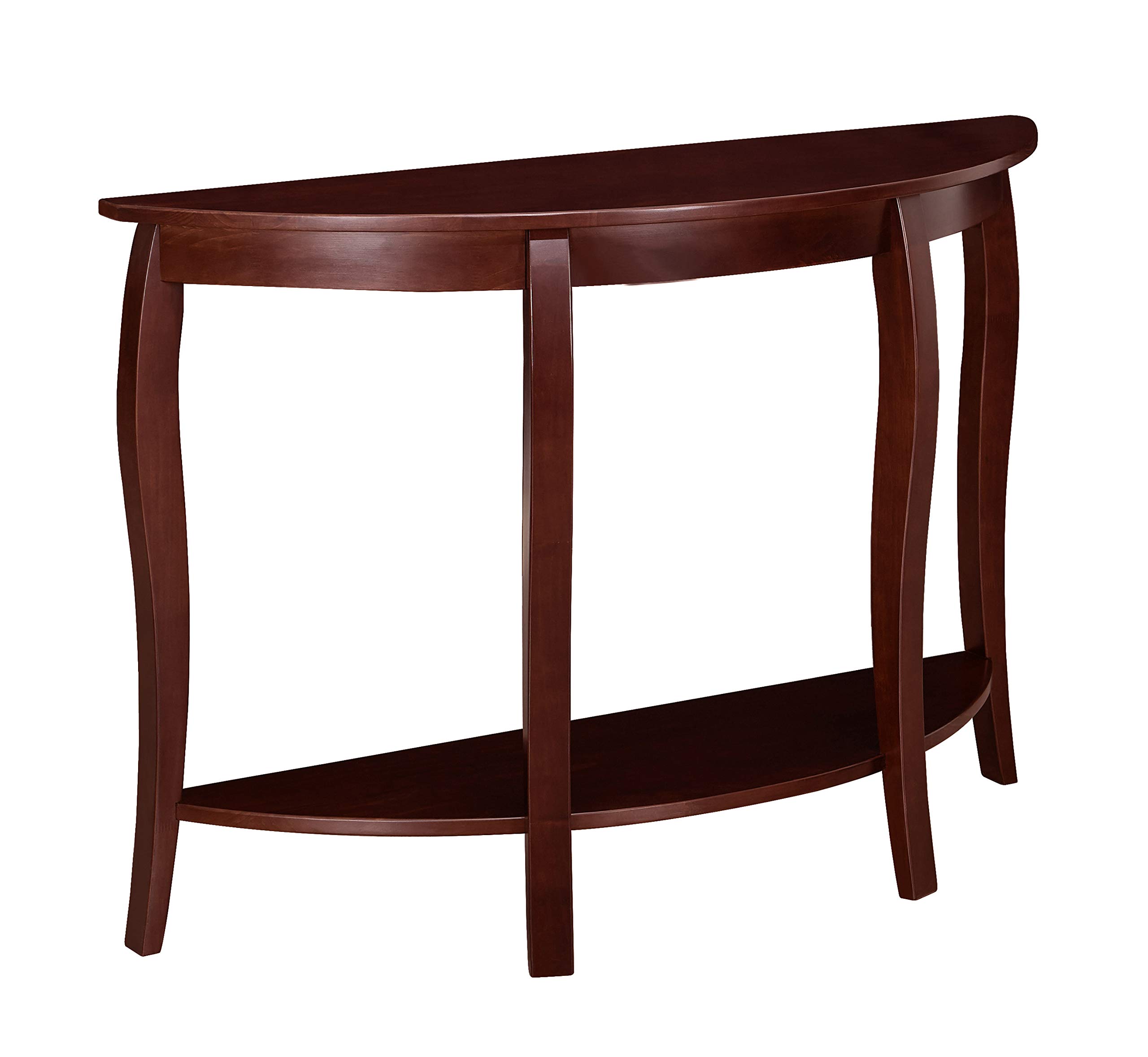 Amazon Brand – Ravenna Home Anne Marie Half-Moon Curved Leg Storage Console Entryway Table, 48"W, Dark Espresso