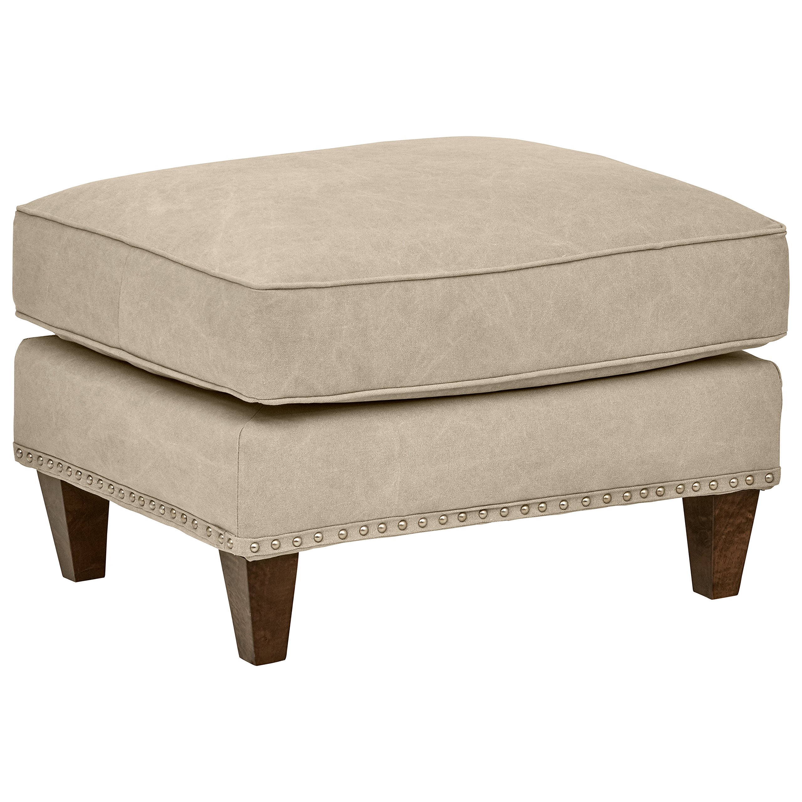 Amazon Brand – Stone & Beam Marin Upholstered Ottoman, 29"W, Linen