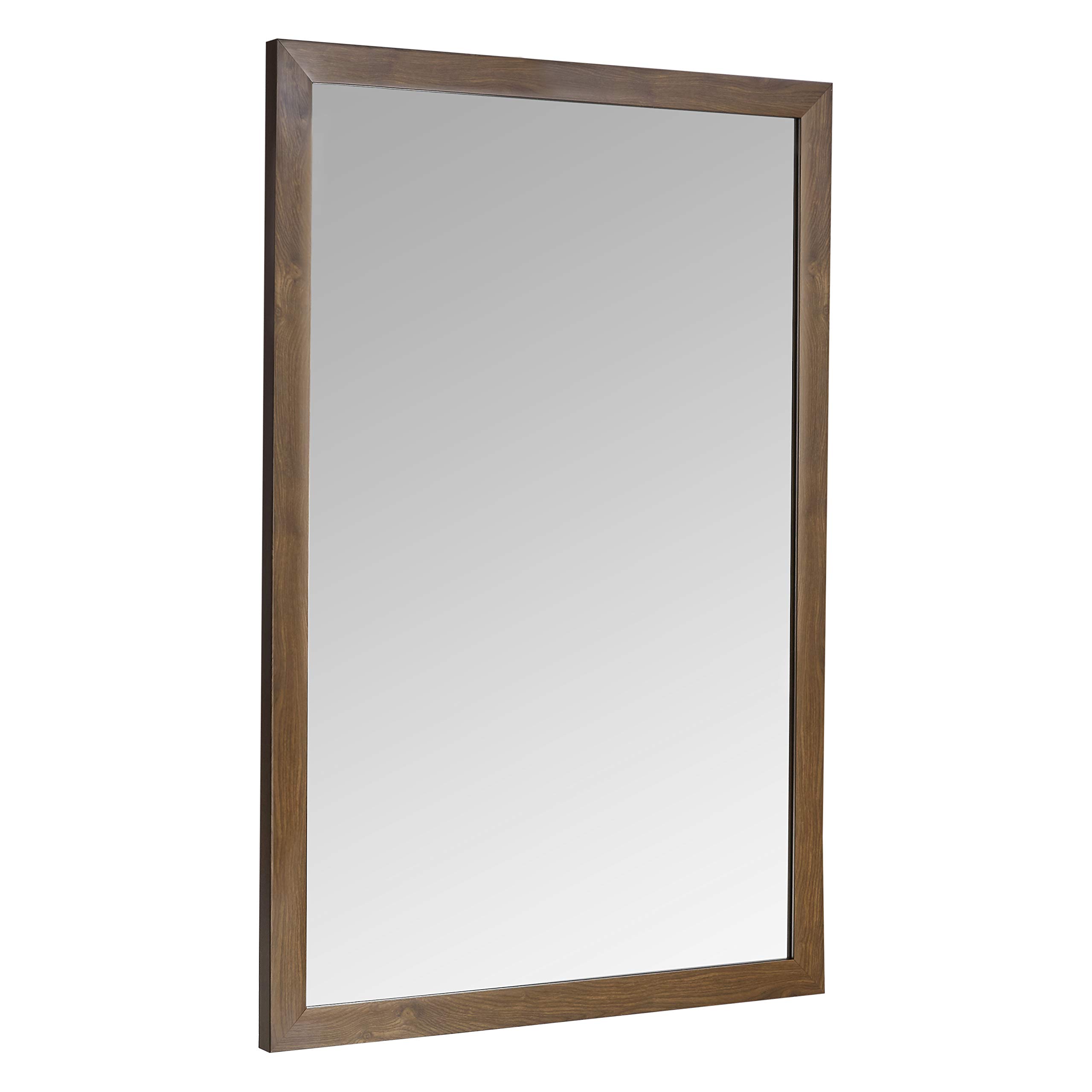 Amazon Basics Rectangular Wall Mirror 24" x 36" - Standard Trim, Walnut
