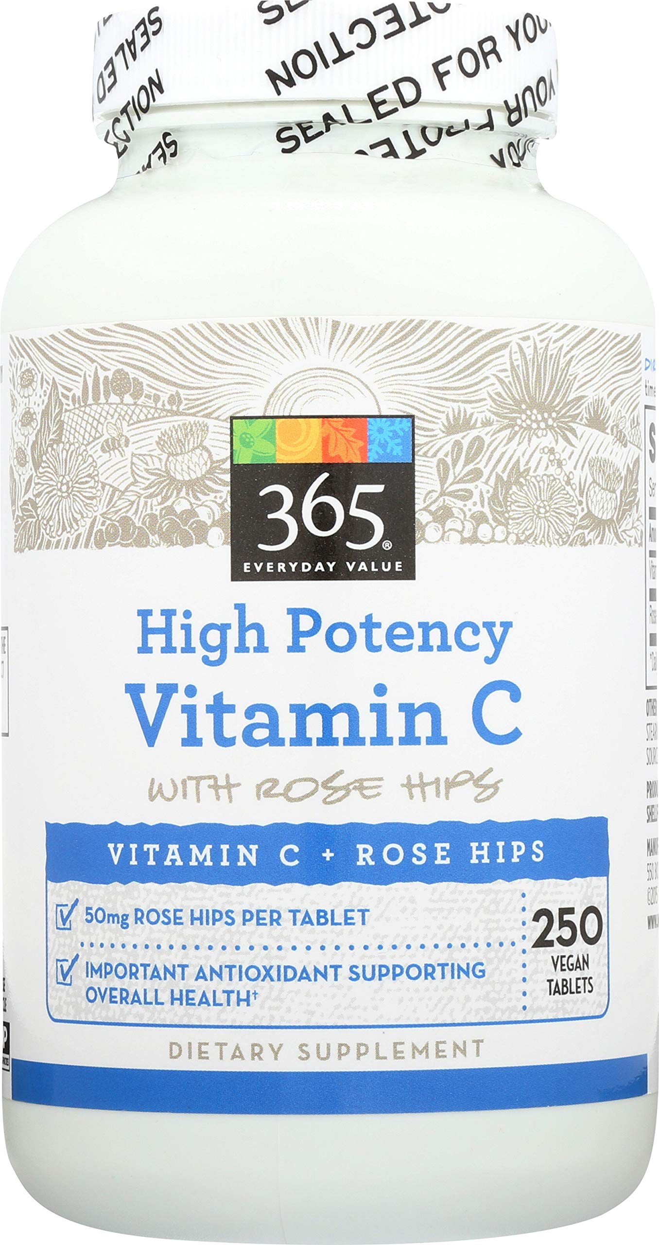 365 Everyday Value, High Potency Vitamin C with Rose Hips, 250 ct