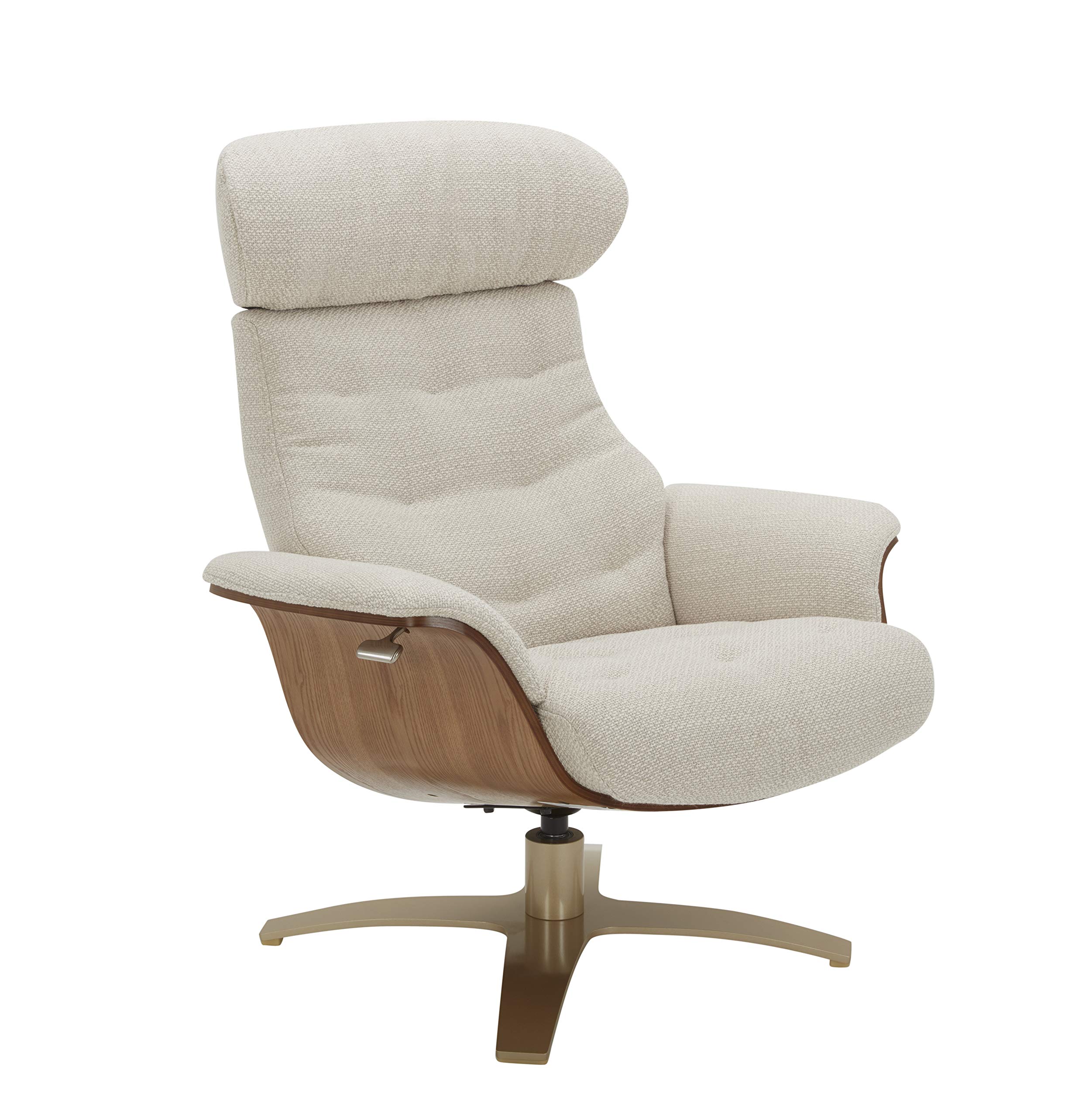Amazon Brand – Rivet Olander Mid-Century Modern Recliner Chair with a Swivel Base, 31.1"W, Stucco