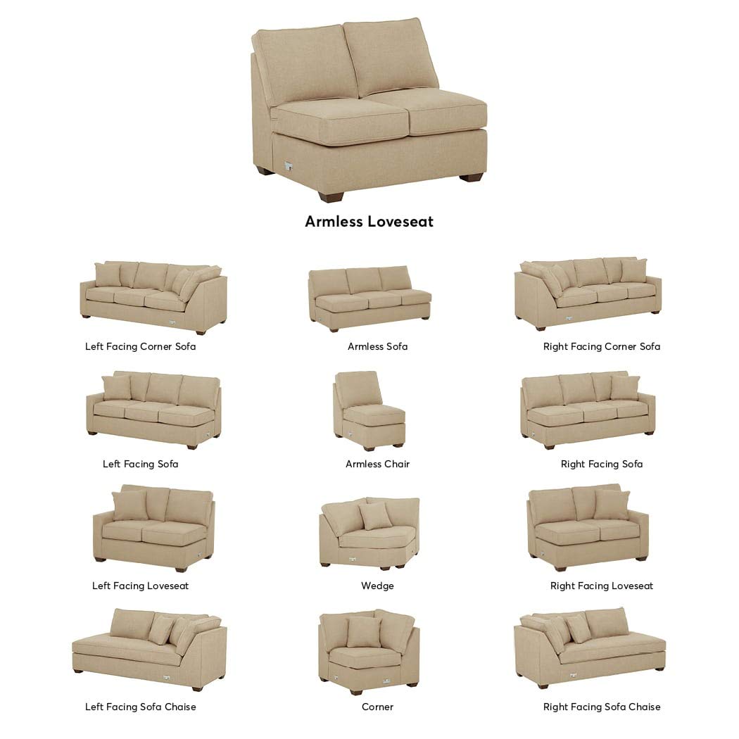 Amazon Brand – Stone & Beam Bagley Sectional Component, Armless Loveseat, Fabric, 44"W, Linen