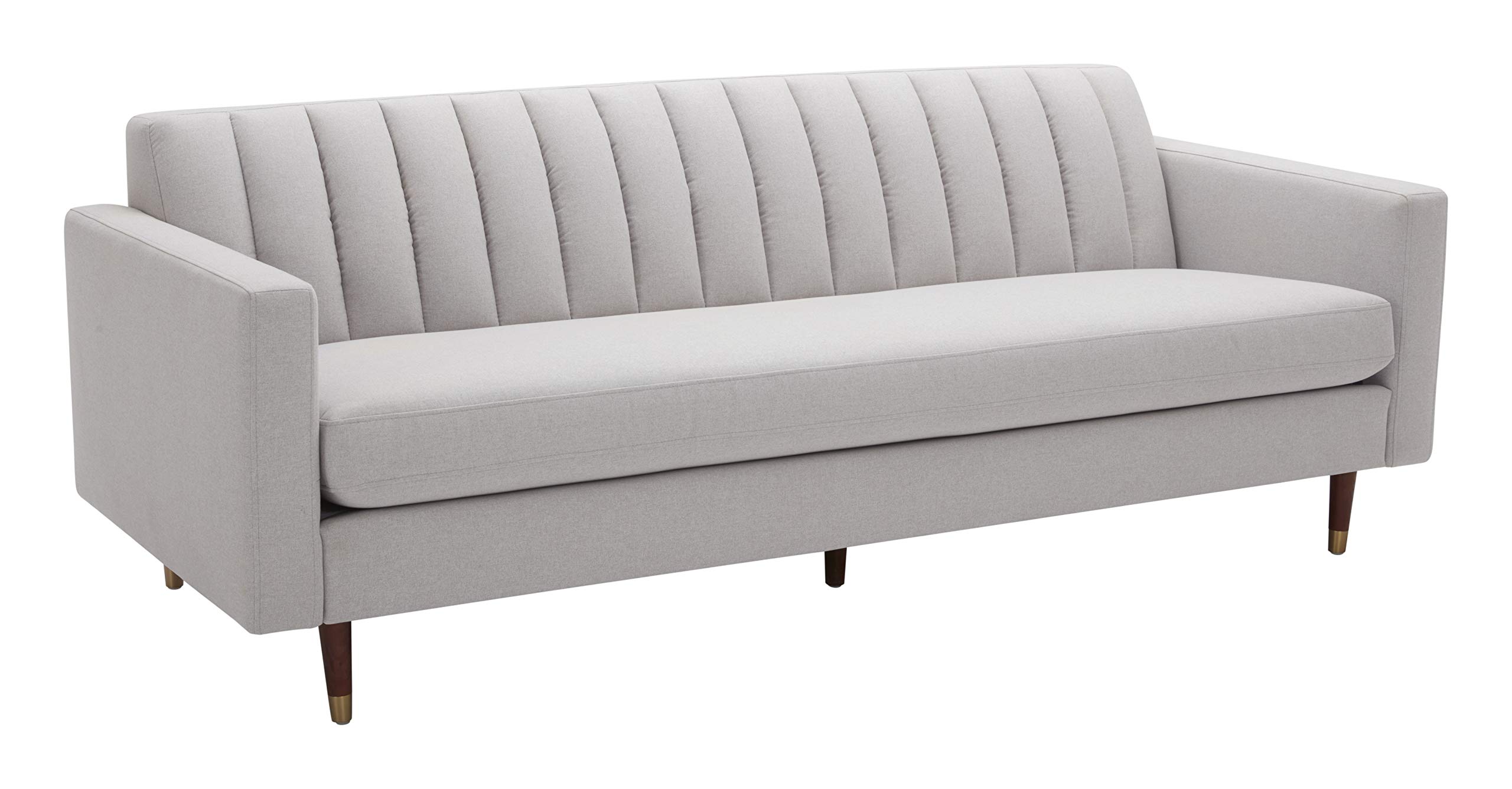 Amazon Brand – Rivet Damien Mid-Century Modern Channel-Backed Sofa, 87"W, Felt Grey
