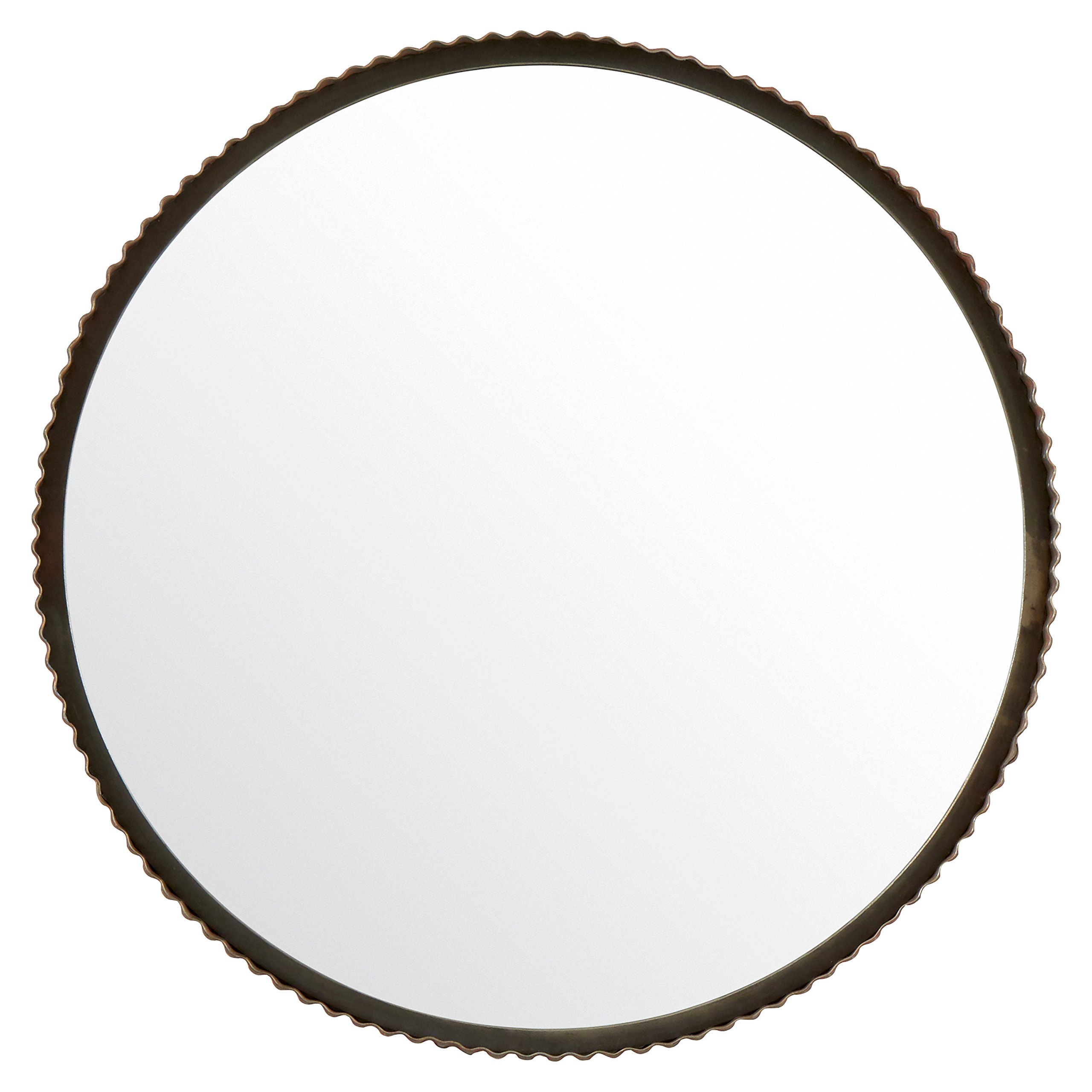 Amazon Brand – Stone & Beam Rustic Ridged Metal Mirror, 24" Diameter, Rust Finish