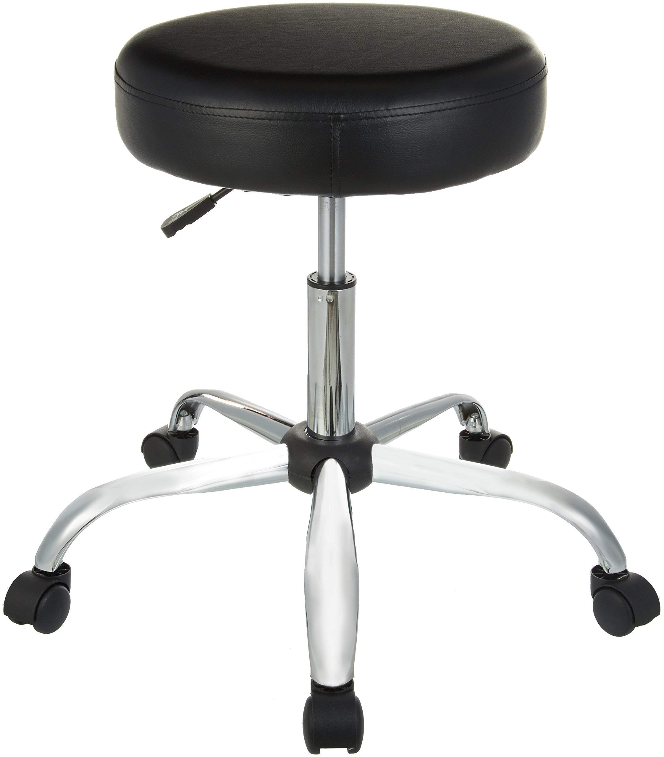 AmazonBasics Multi-Purpose Drafting Spa Bar Stool with Wheels - Black